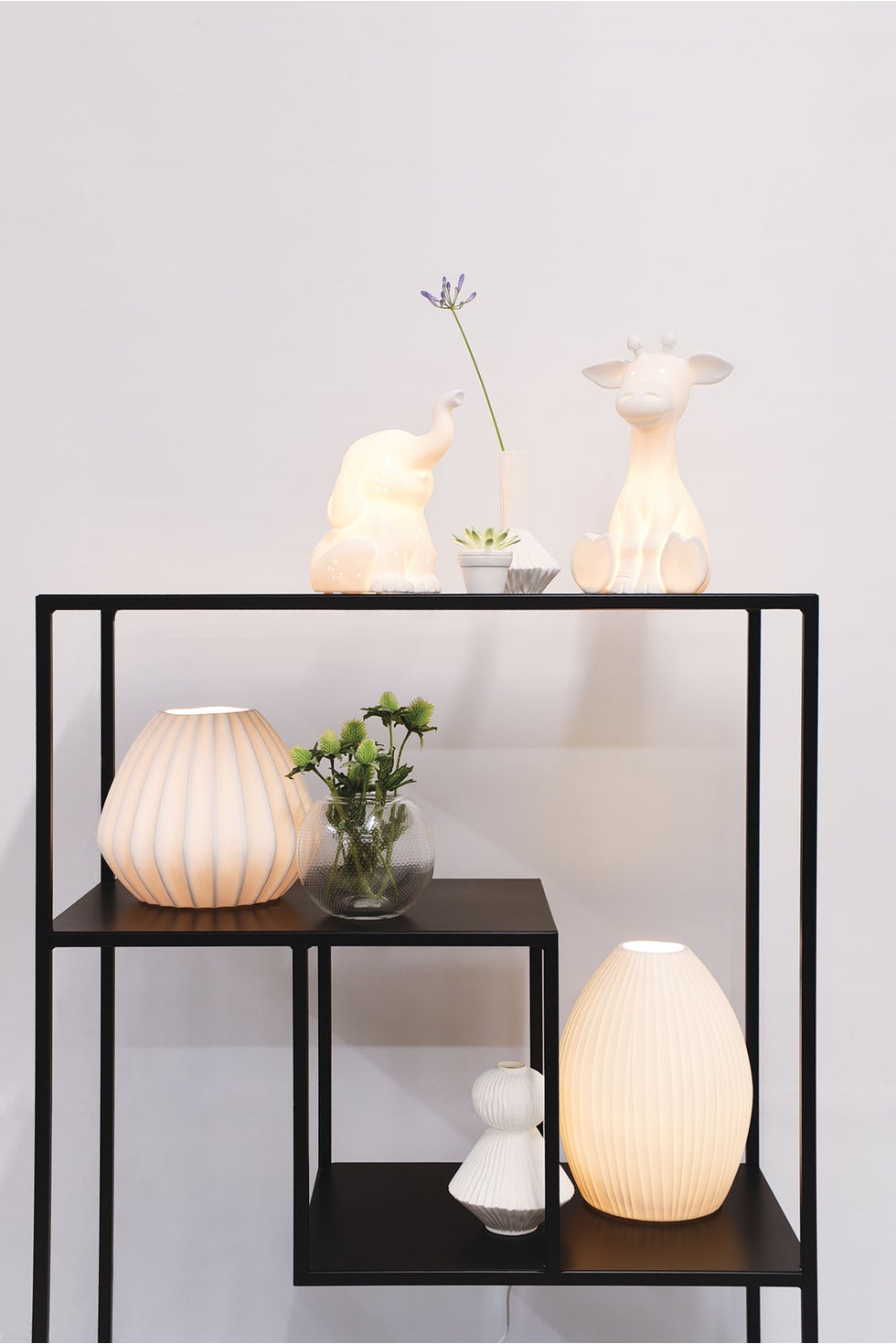 SOLENNE Table Lamp Wide Ridge - Matt White