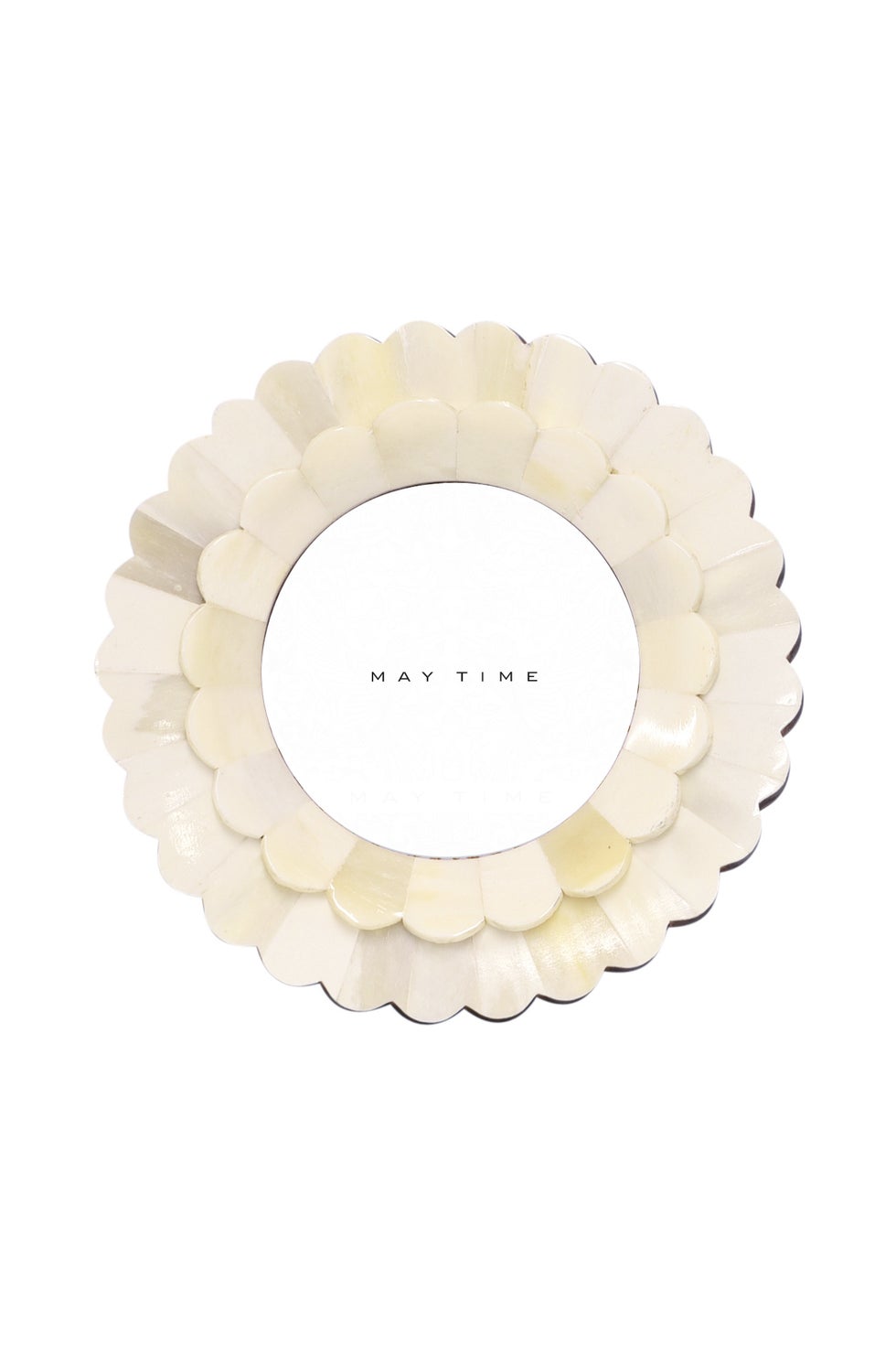 PHOTO FRAME Double Scalloped Round Frame - Cream