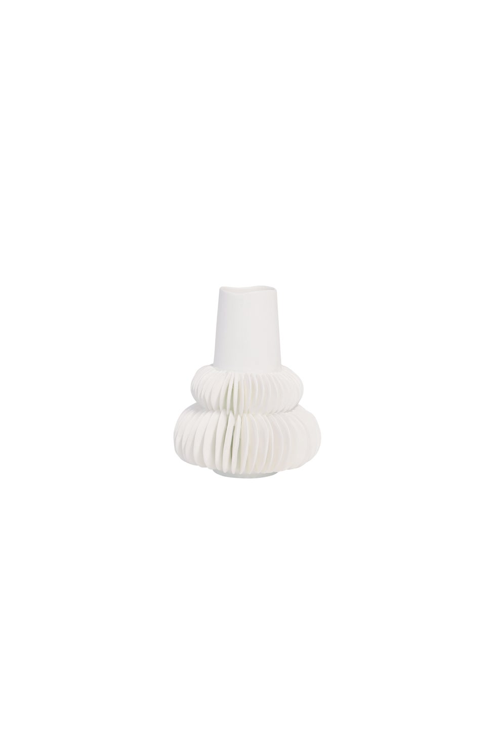 Pleated Frill Vase - White