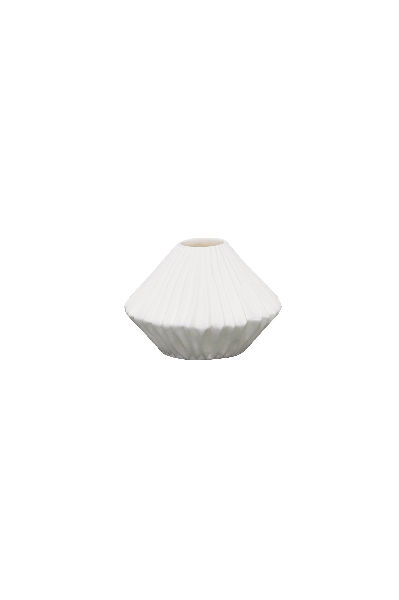 Pleated Mini Vase White