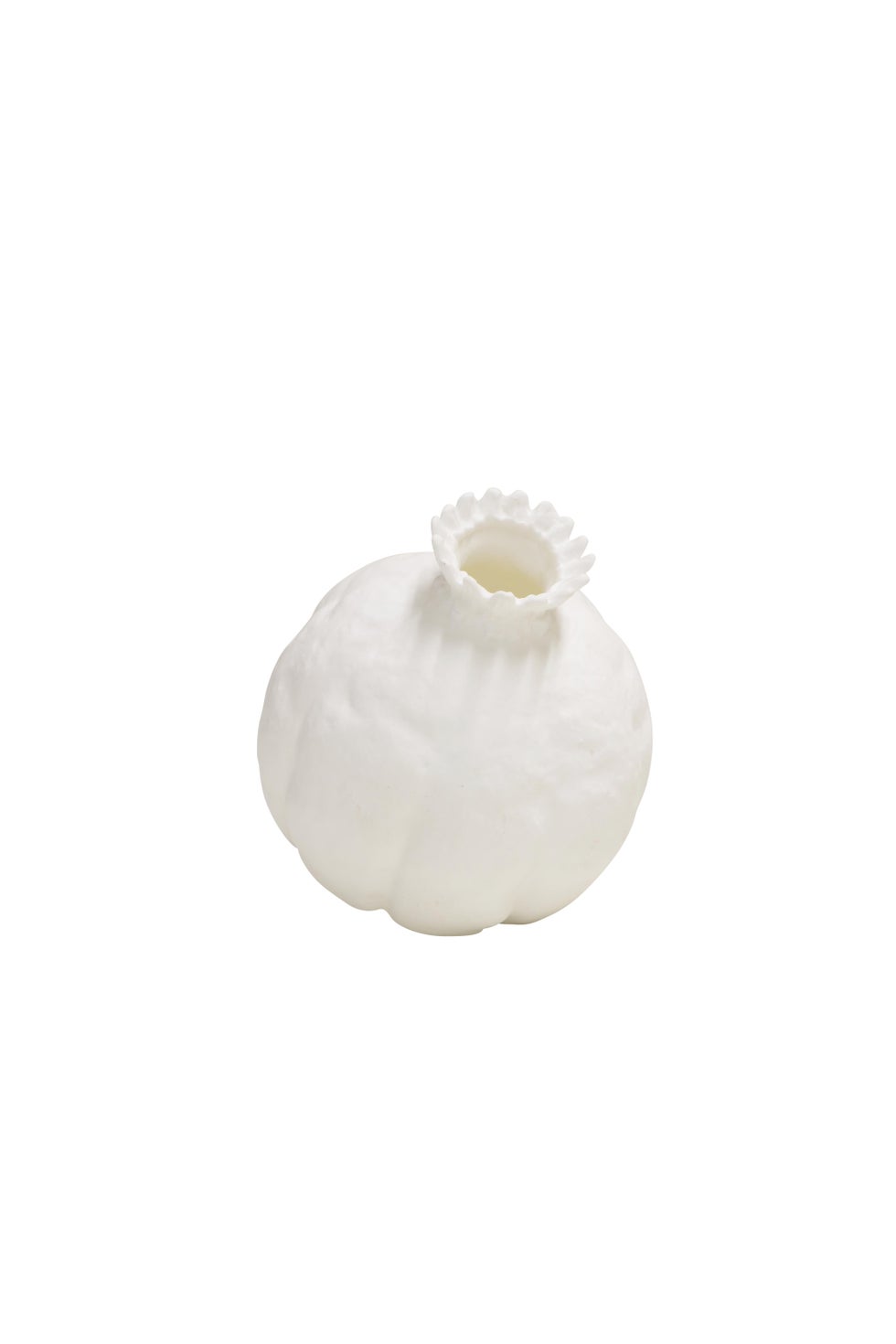 Pomegrante Wide Vase - White