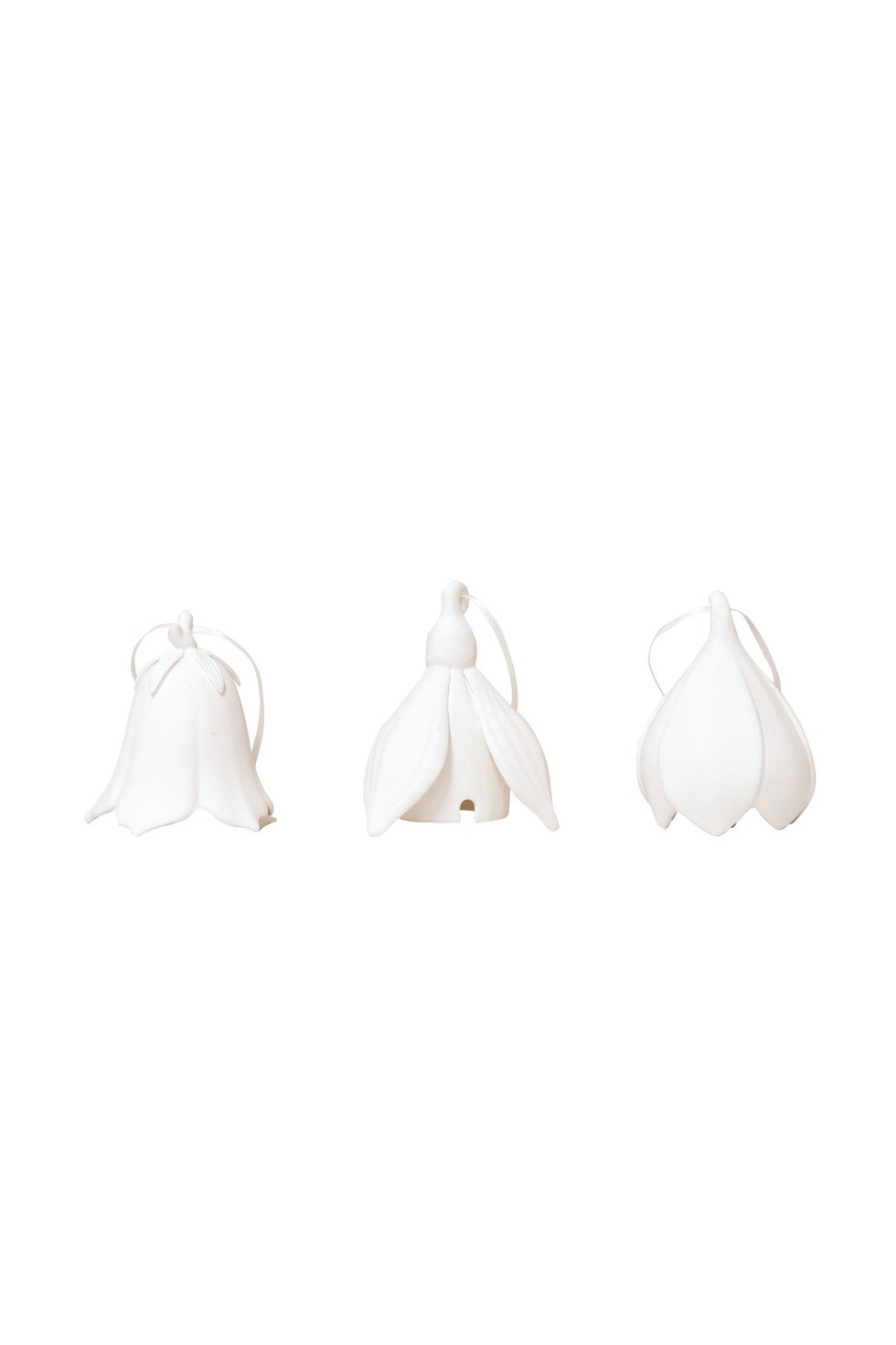 Hanging Flower Bells S/6 - White