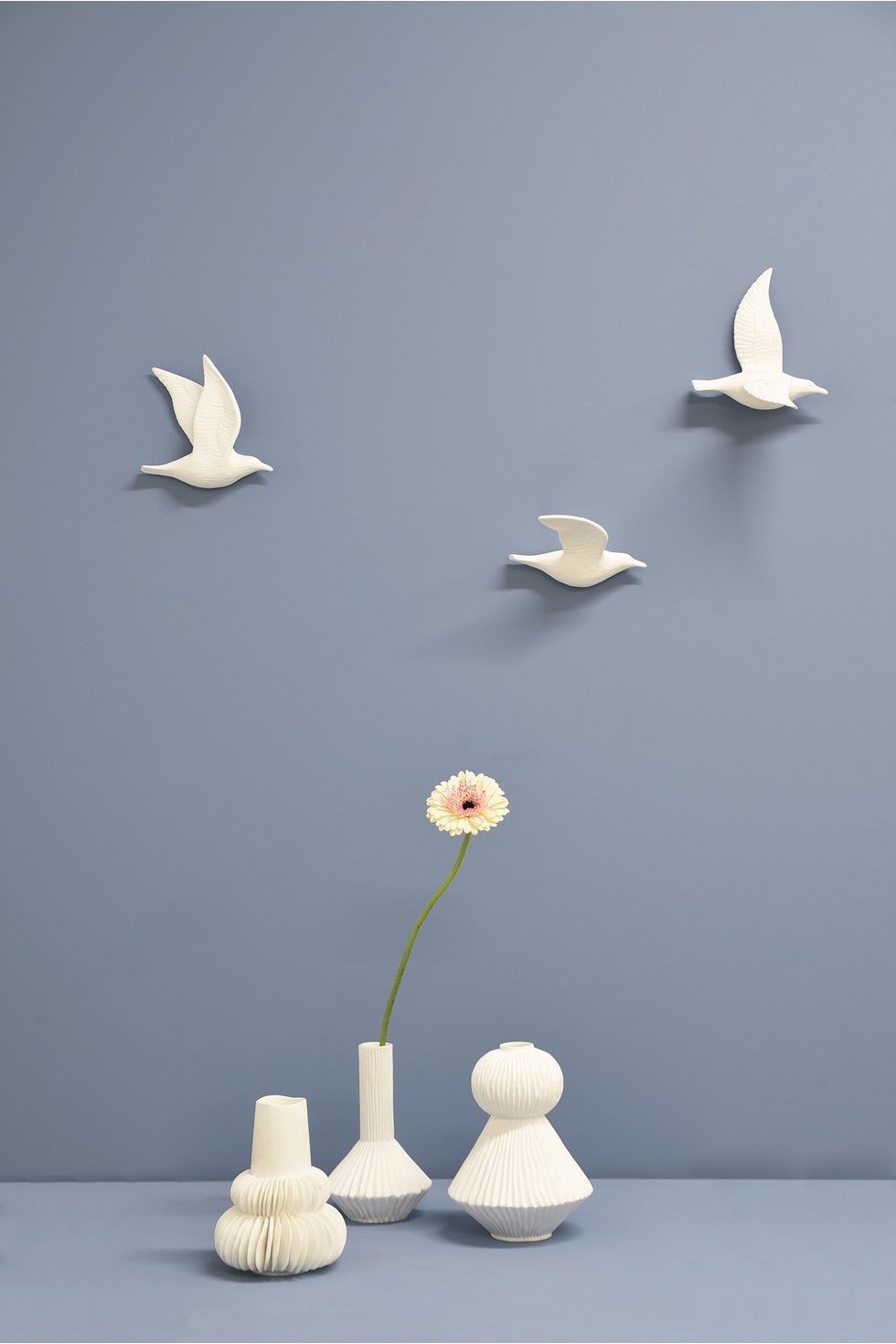 Flying Birds Double Closed S/3 - White