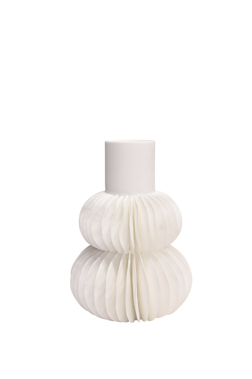 Pleated Frill Vase XL - White