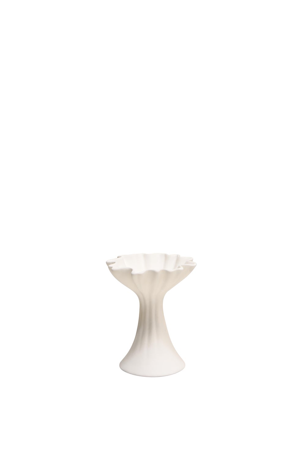 Ruffle Vase/Candlestick Holder - White