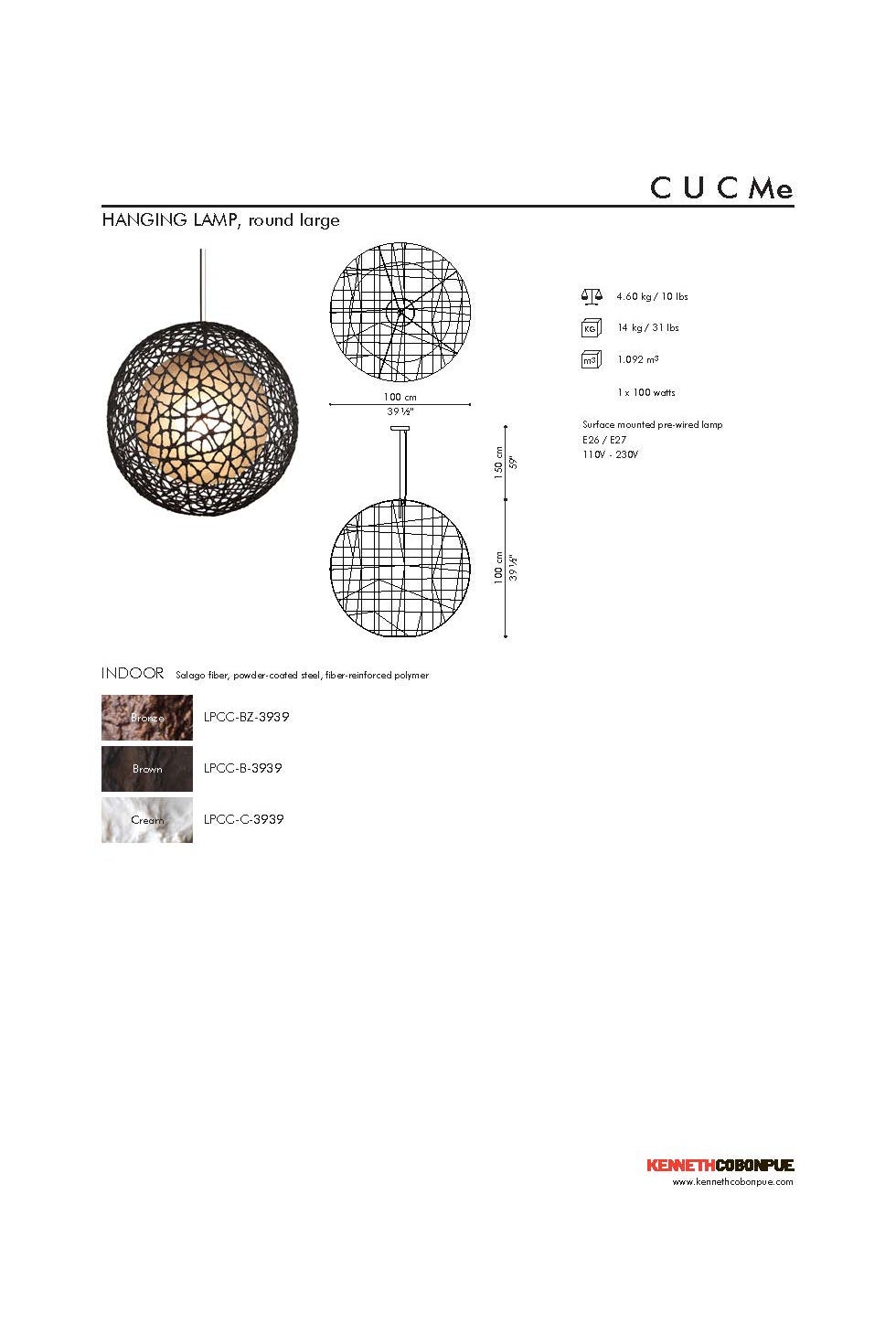 COBONPUE CUC ME Round Light Large - Cream