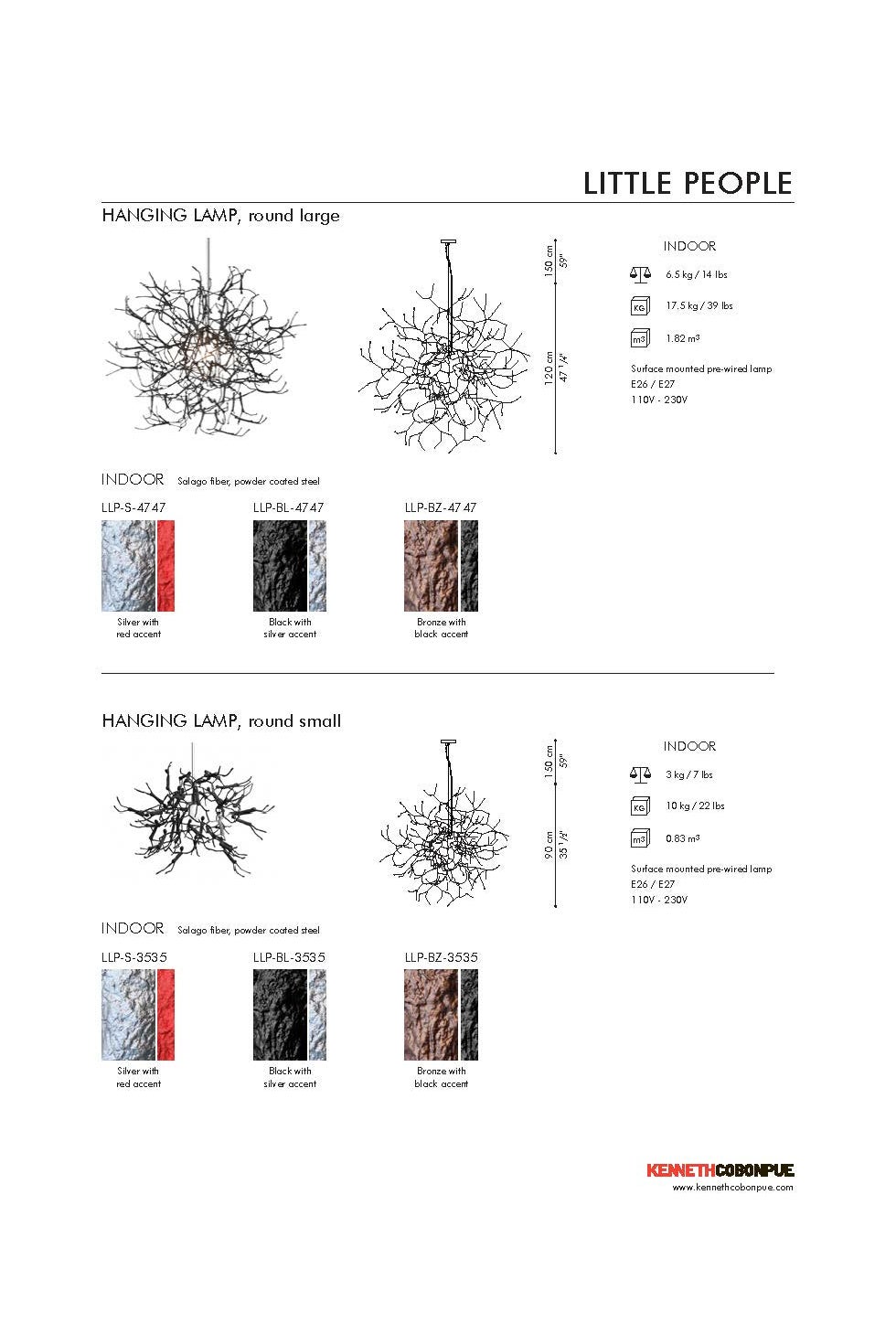 COBONPUE Little People Round Hanging Lamp - Black