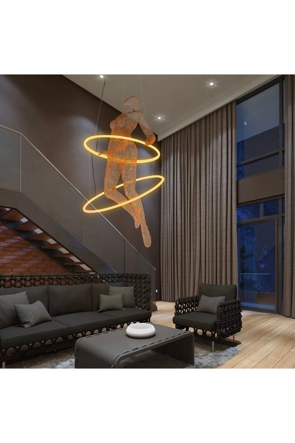 COBONPUE Limbo Hoop Chandelier - Copper