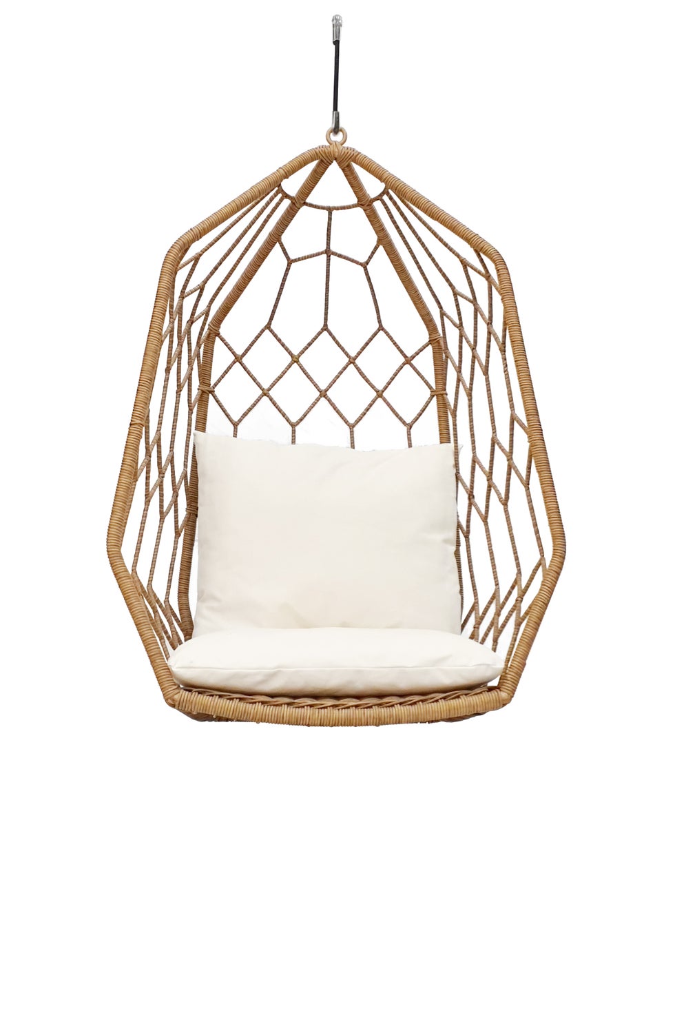 Olivia POD Chair Dark Outdoor - Natural w/Cream Seat & Back Cushion *