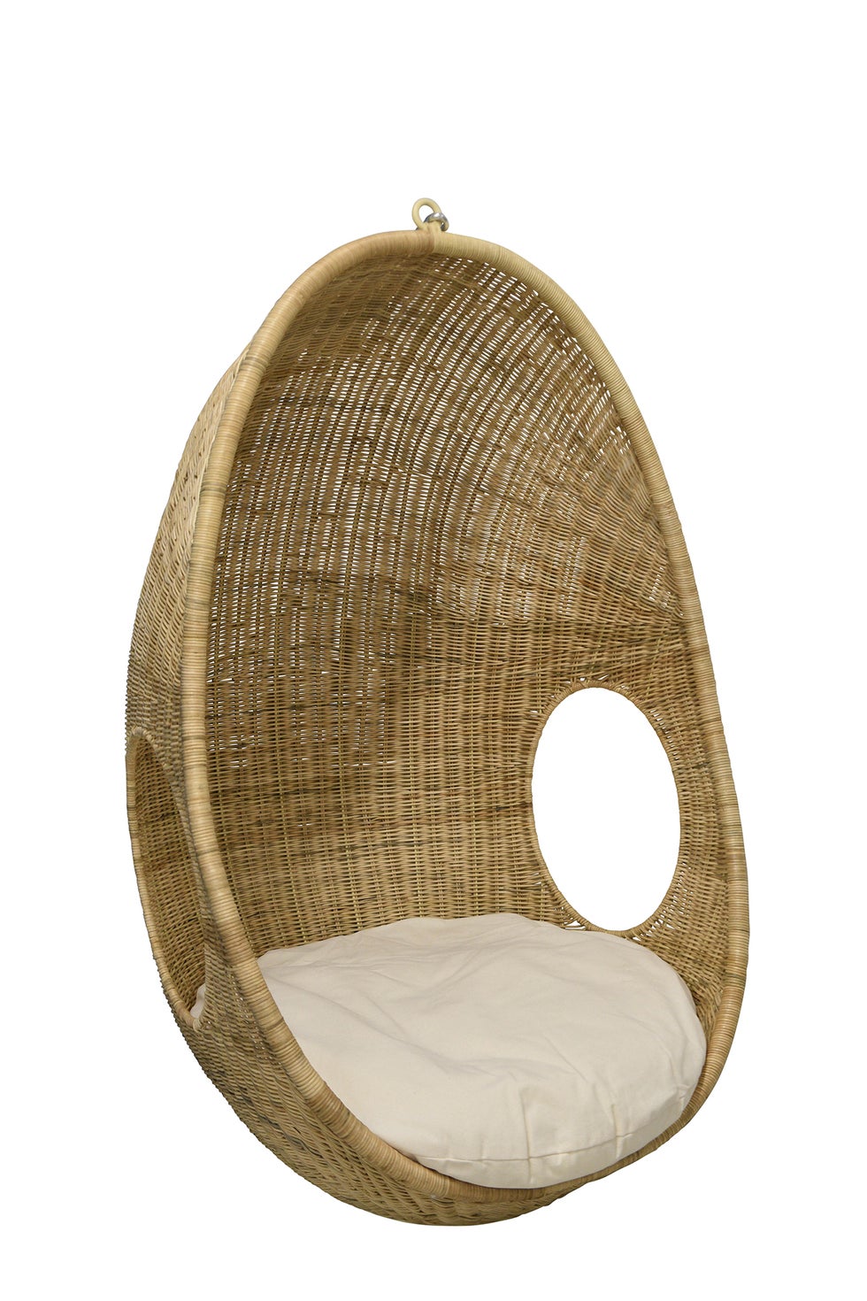 Rattan POD Chair Indoor - Natural w/Seat Cushion