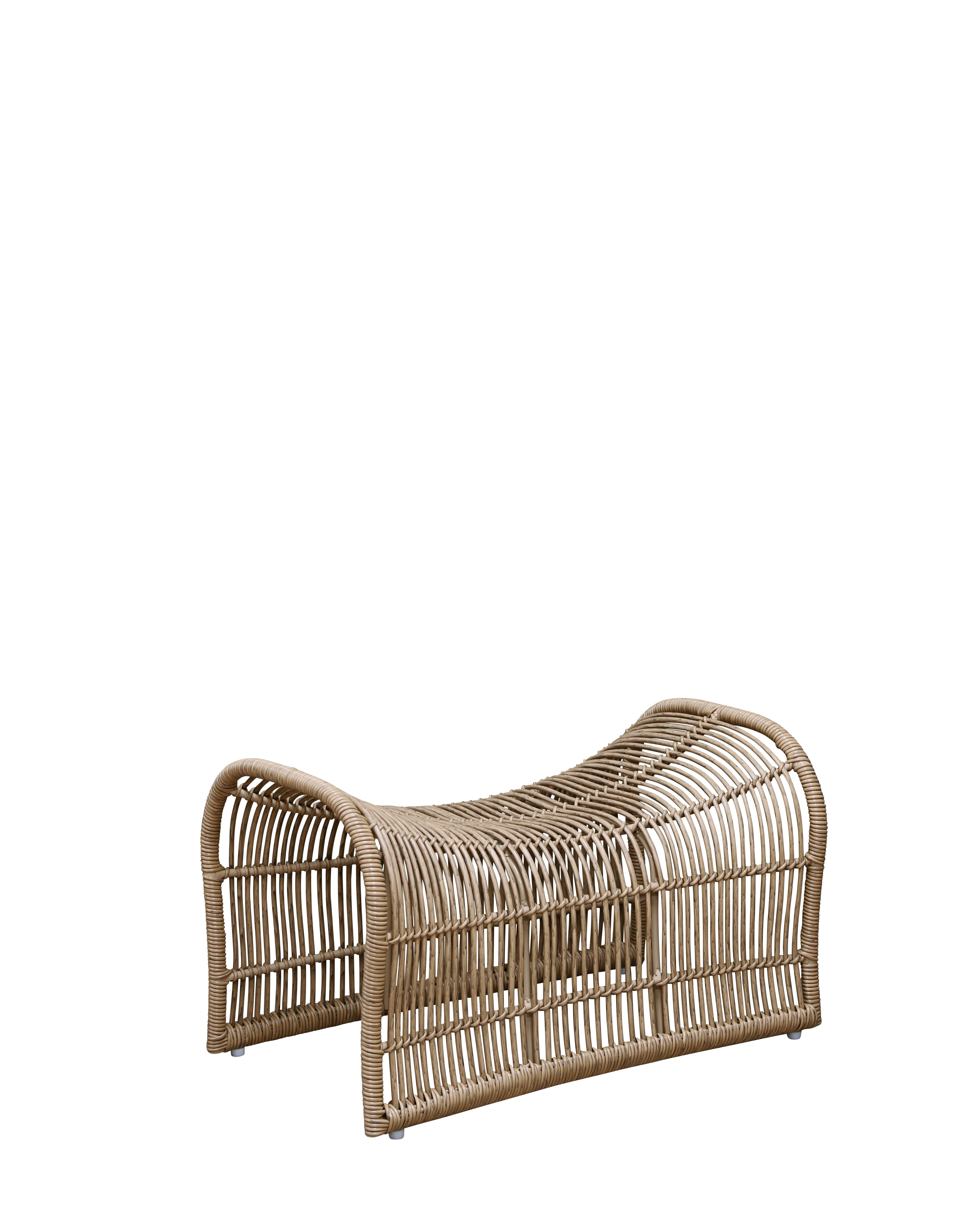 WAVE Foot Stool - Natural (Straight Weave)