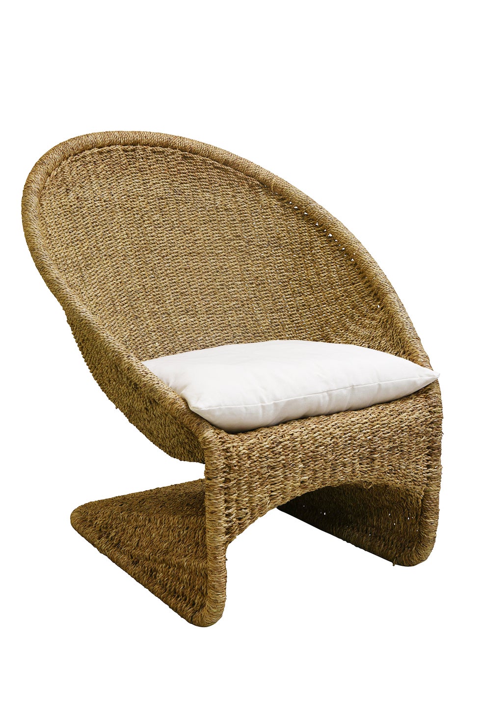 Scoop Chair Rope - Natural w/Cream Seat & Back Cushion