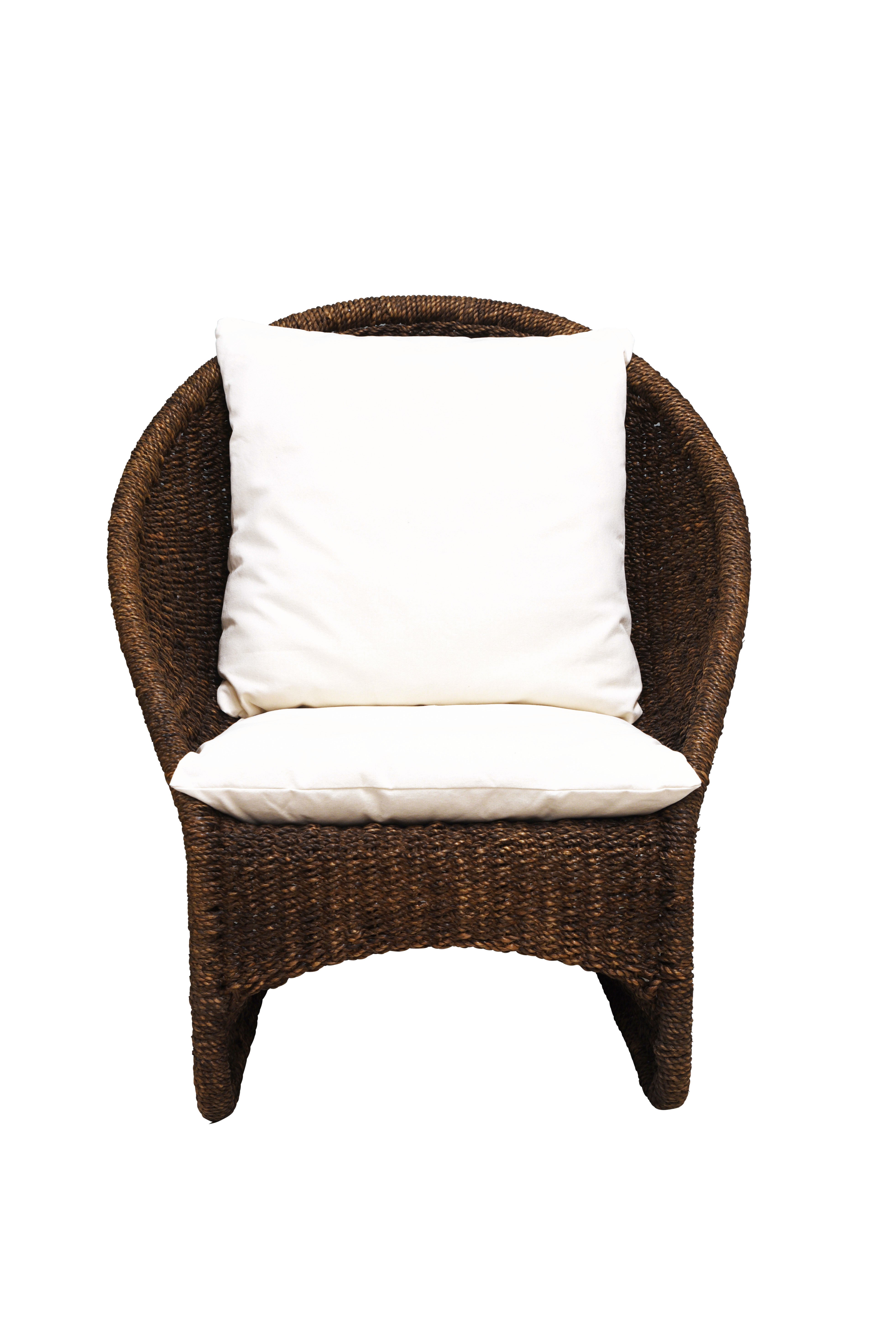 Scoop Chair Rope - Chocolate w/Cream Seat & Back Cushion