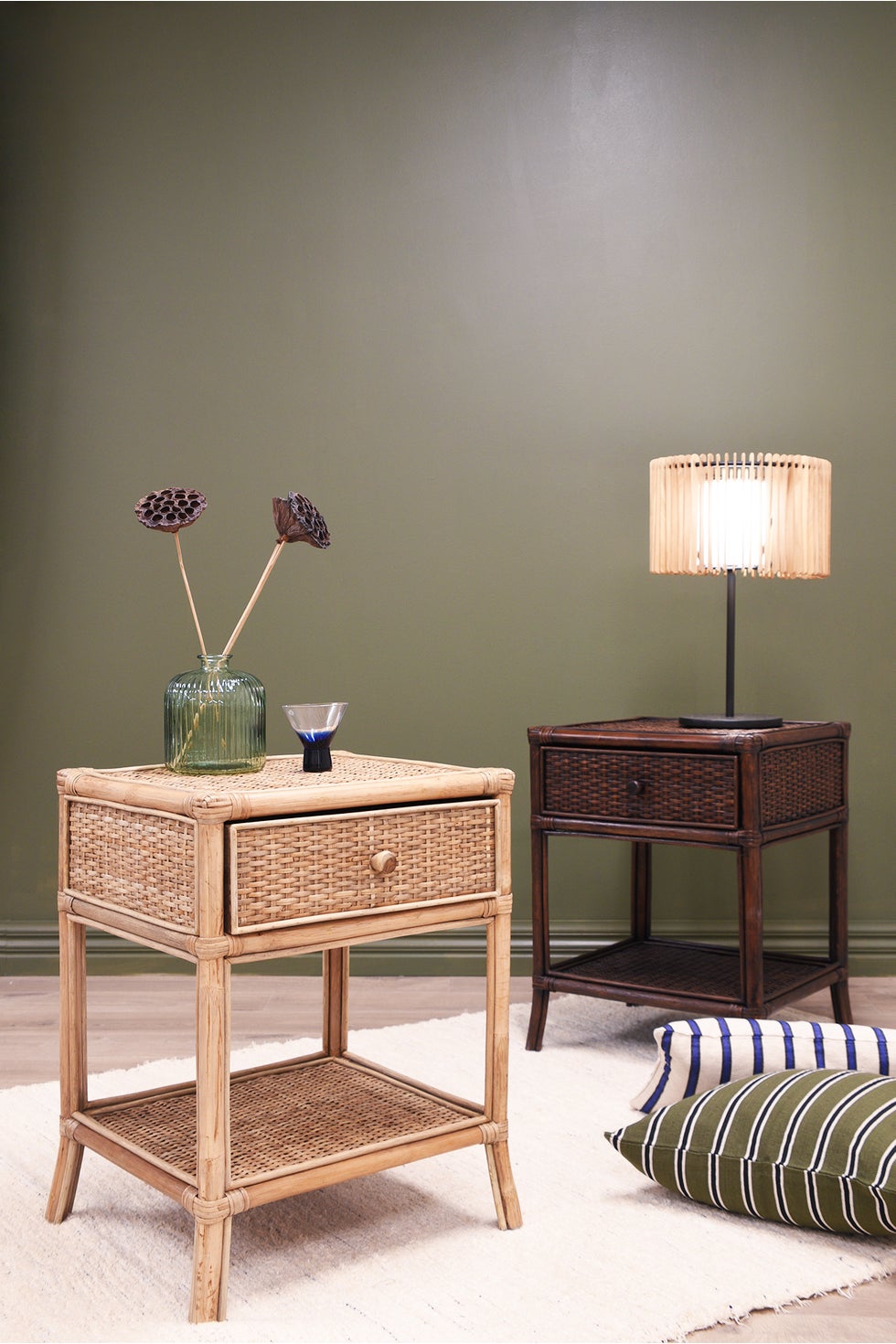 PLANTATION Amara Bedside Table w/1 Drawer - Chocolate