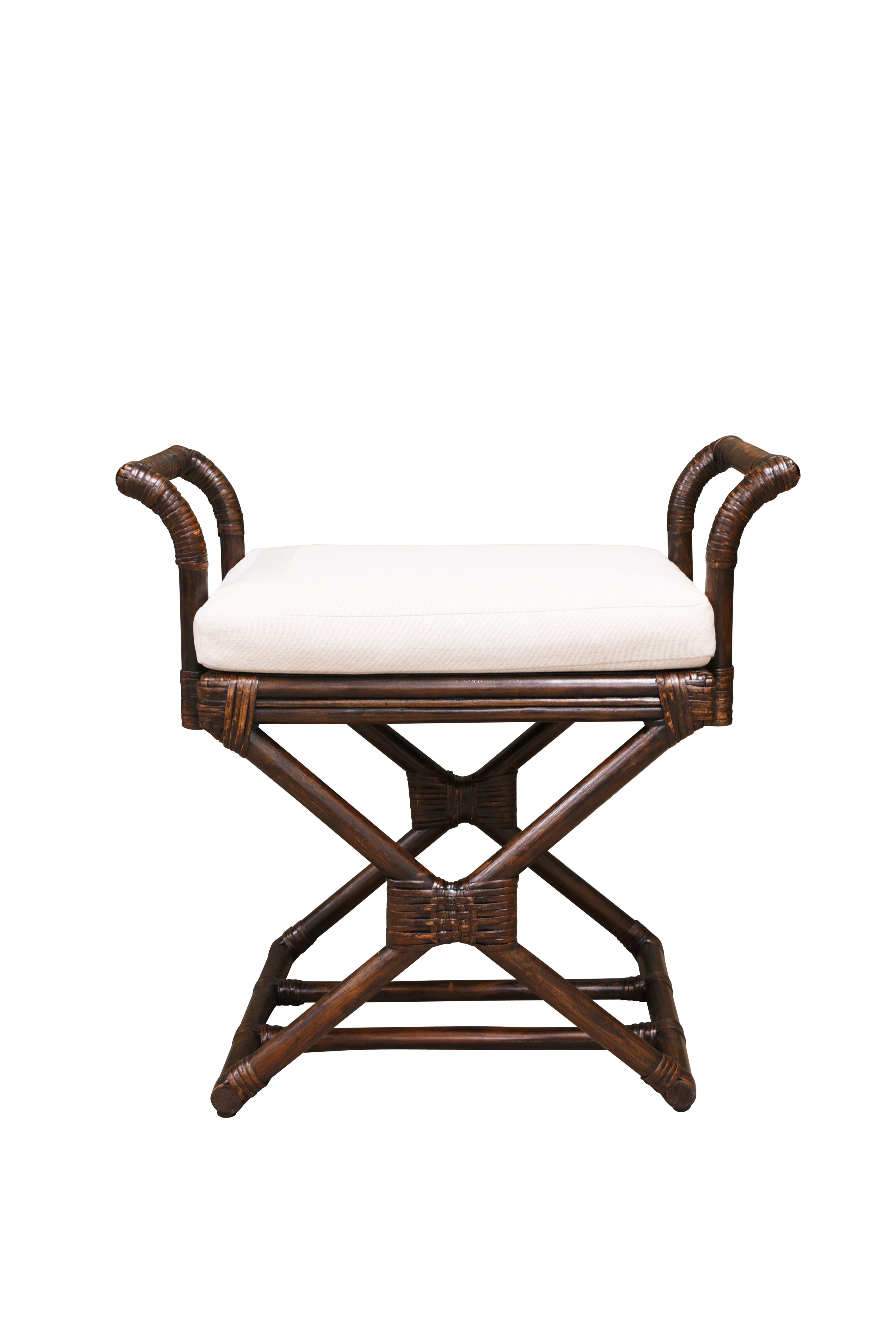 PLANTATION Amara Stool w/Cream Seat Cushion - Chocolate