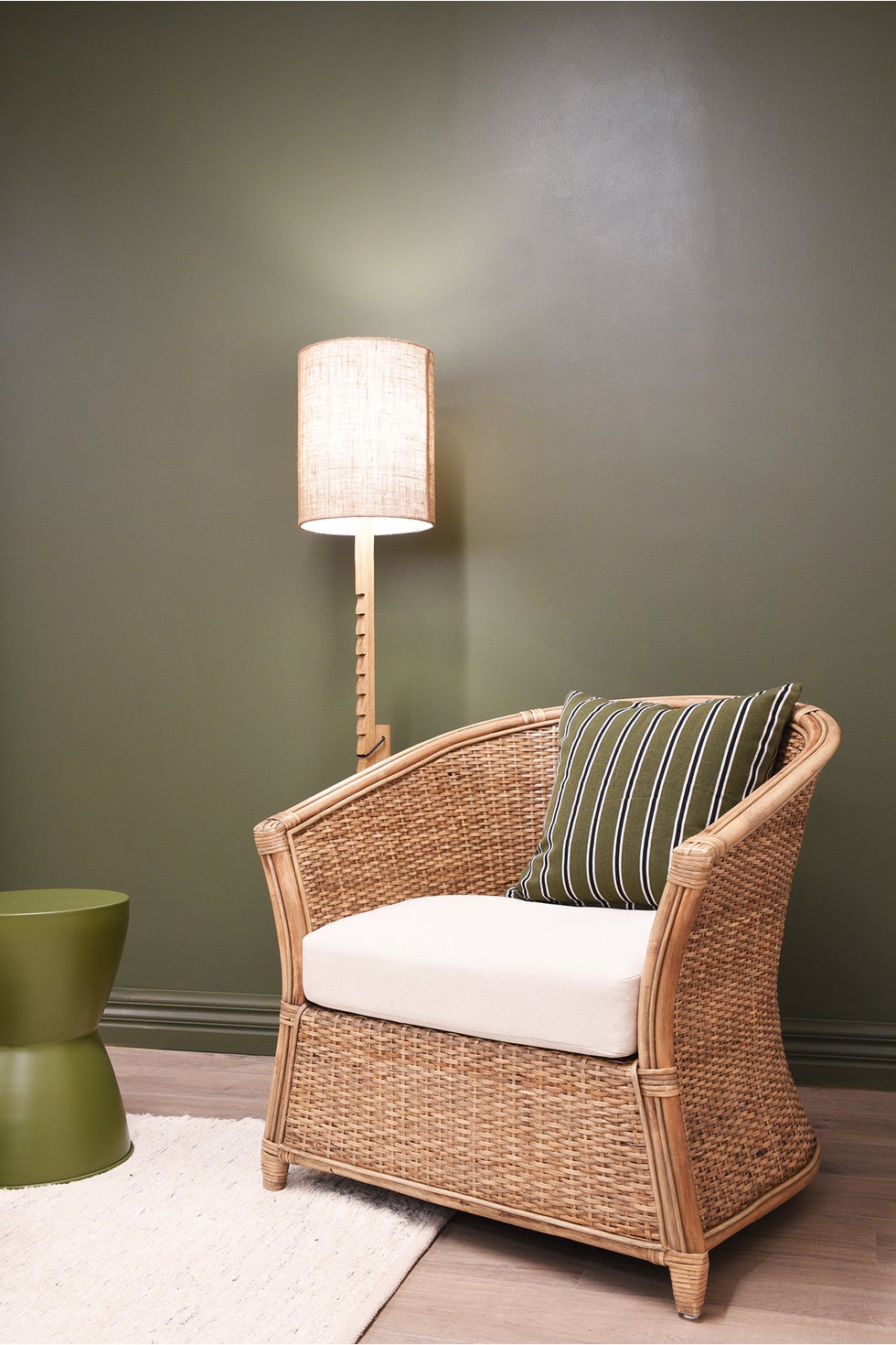 PLANTATION Amara Armchair w/Cream Seat&Scatter Cushion -Washed Natural