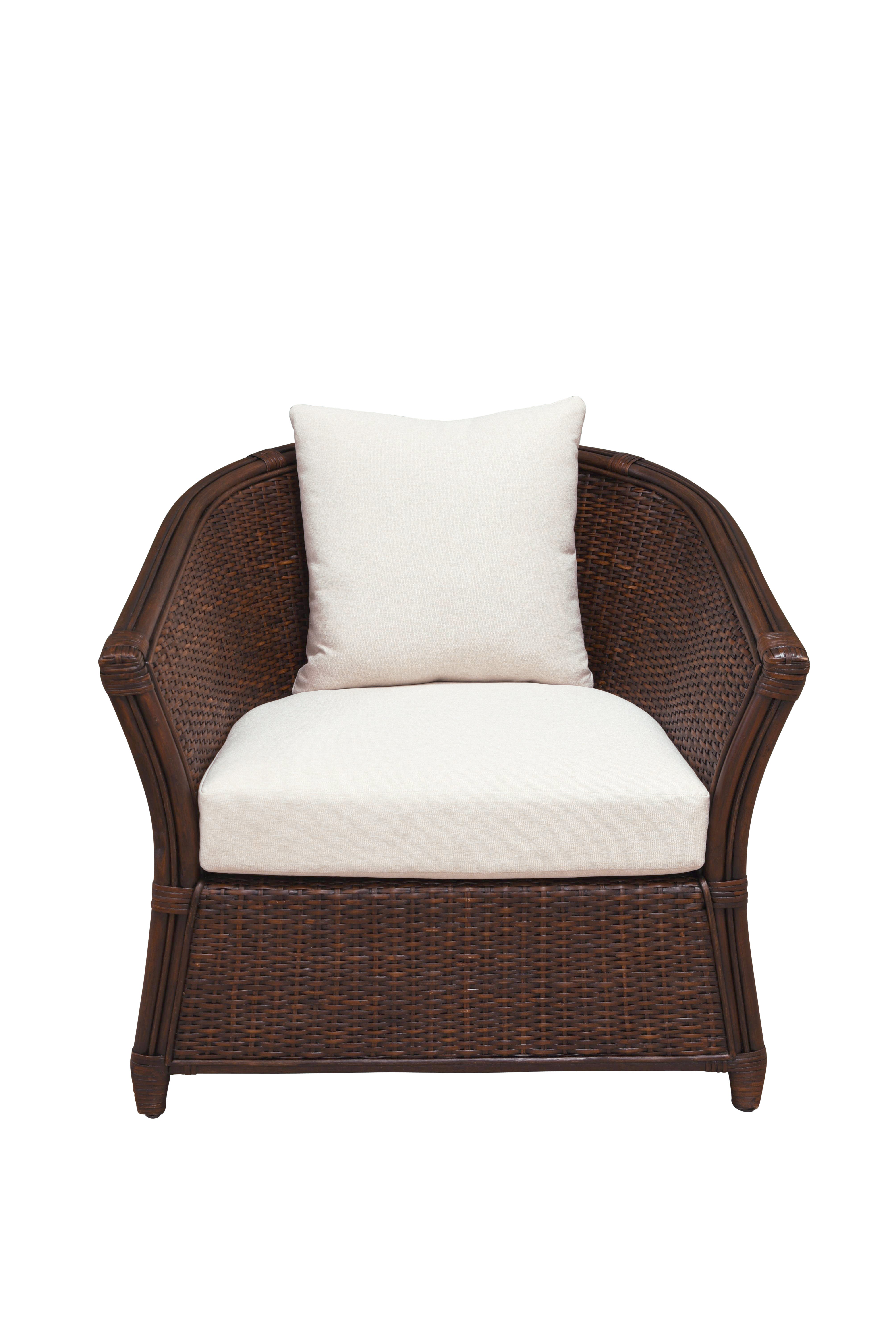 PLANTATION Amara Armchair w/Cream Seat&Scatter Cushion - Chocolate