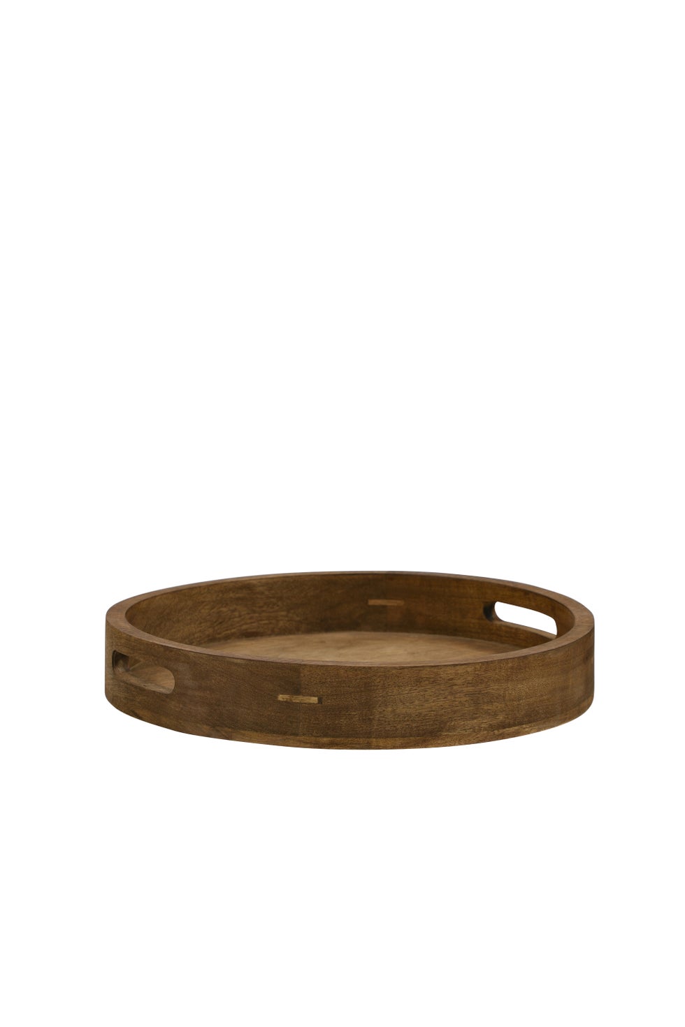 Wooden Round Tray w/Handle Small - Natural Wood