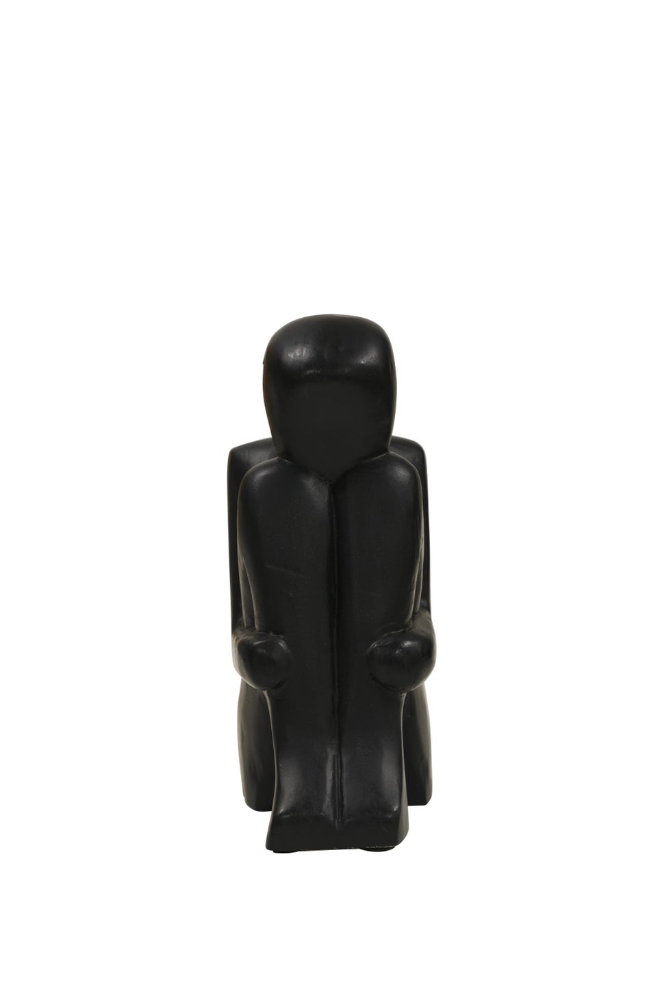Wooden Sitting Figure Black