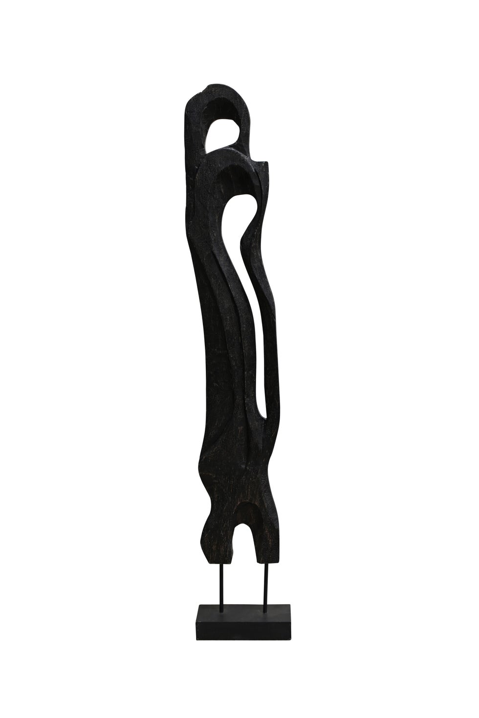 Standing Abstract Wooden Art - Black