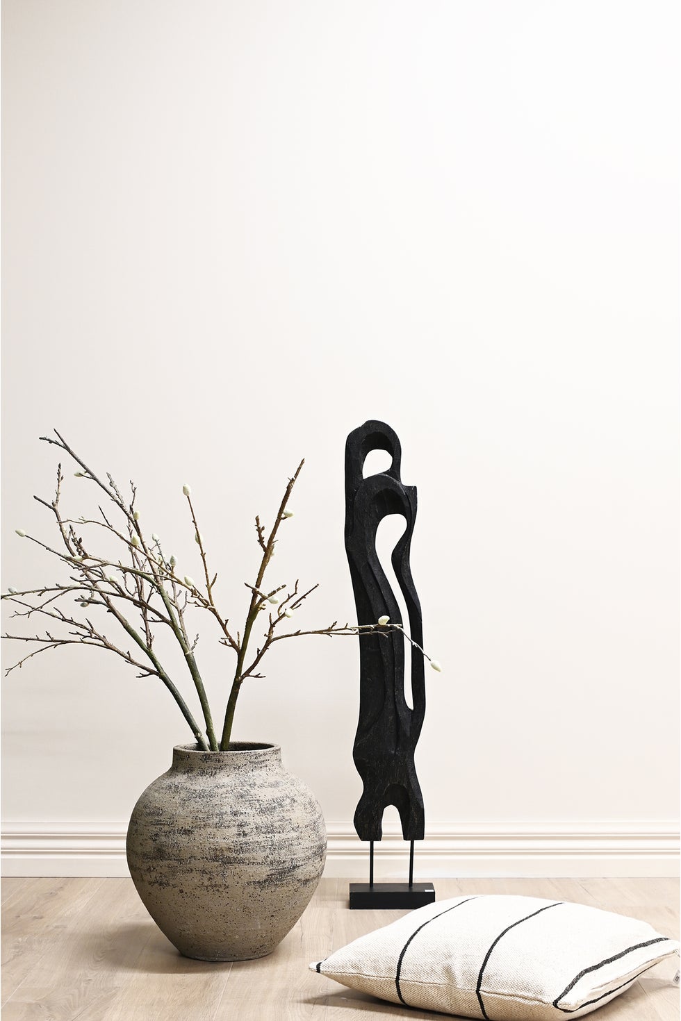 Standing Abstract Wooden Art - Black