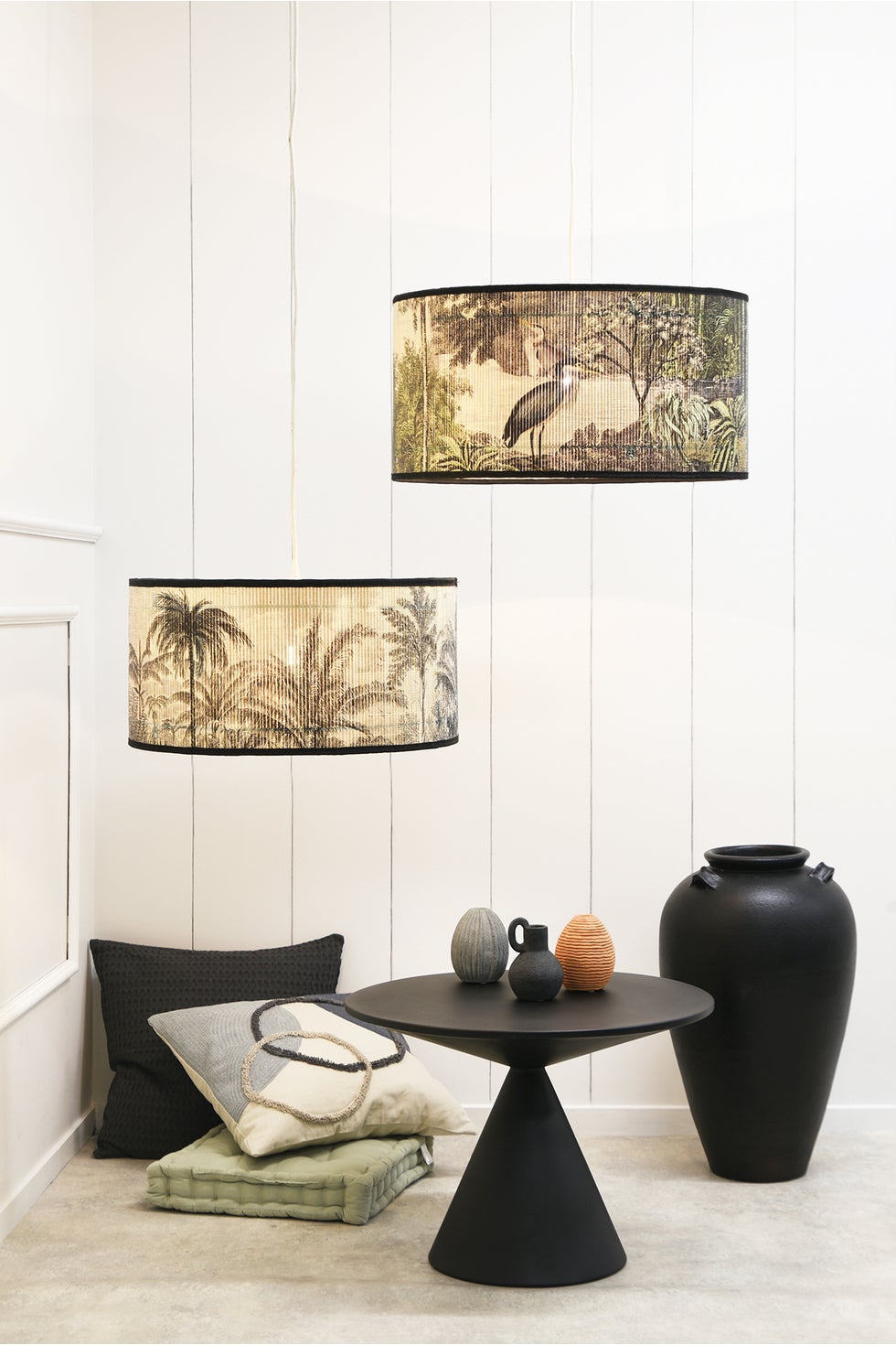 Bamboo Lightshade Muted Birds 60*30*