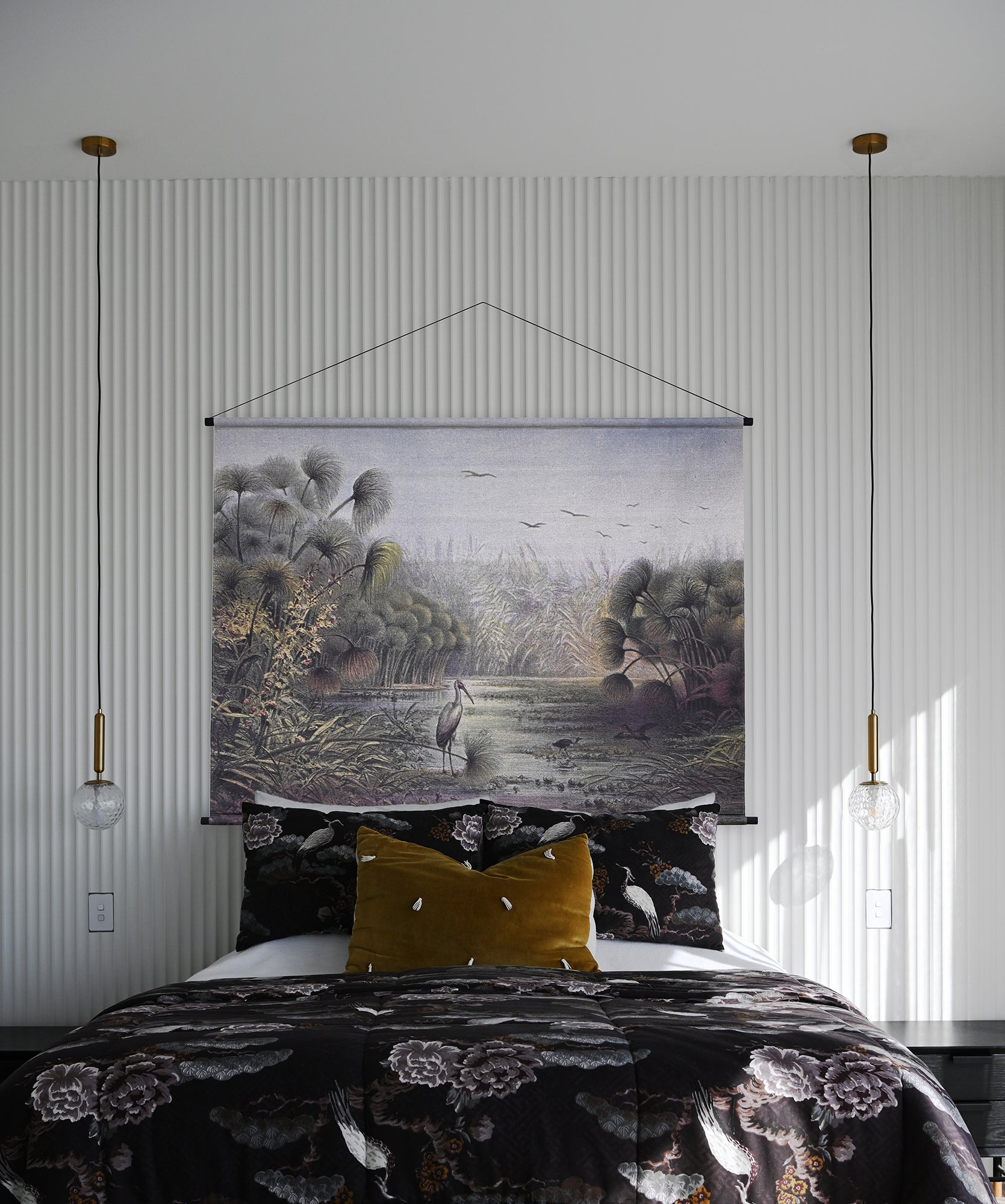 Hanging Canvas Wall Art Large - Heron Hideaway Landscape