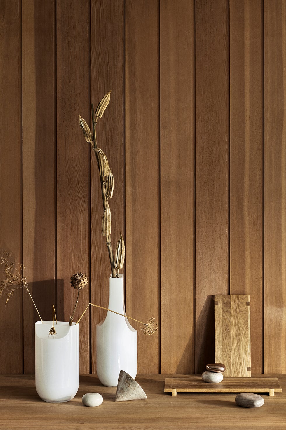 KRISTINA DAM Vase Serif Tall Glass Vase - Opal White