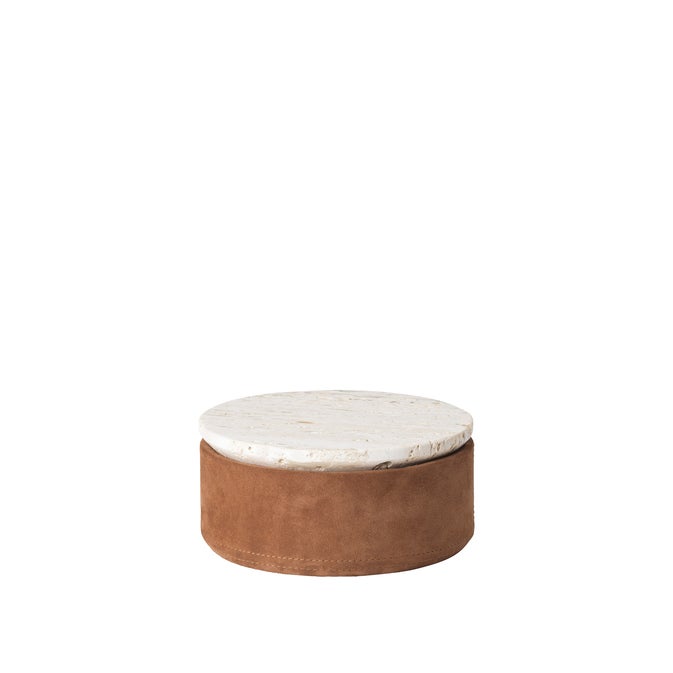 KRISTINA DAM Suede Box Small - Beige/Caramel