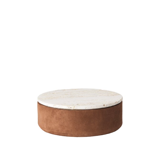 KRISTINA DAM Suede Box Large - Beige/Caramel