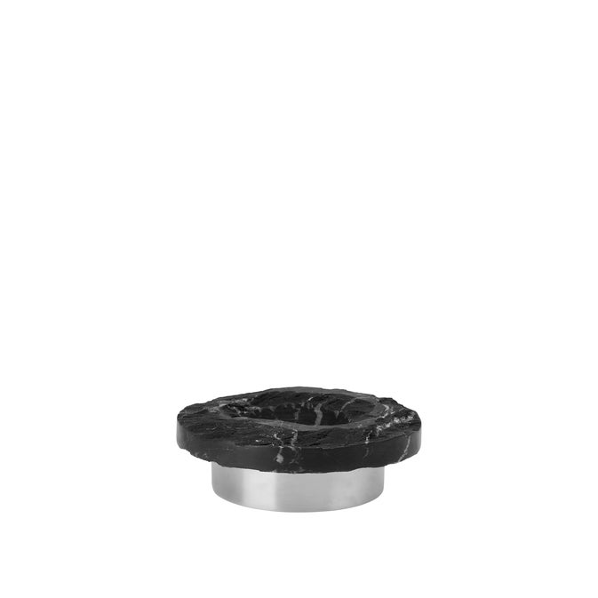 KRISTINA DAM Rock Candleholder - Black/Brushed