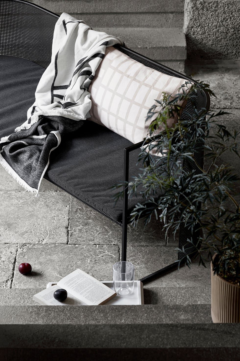 KRISTINA DAM Contemporary Block Cushion Cover - White/Beige 60*40*