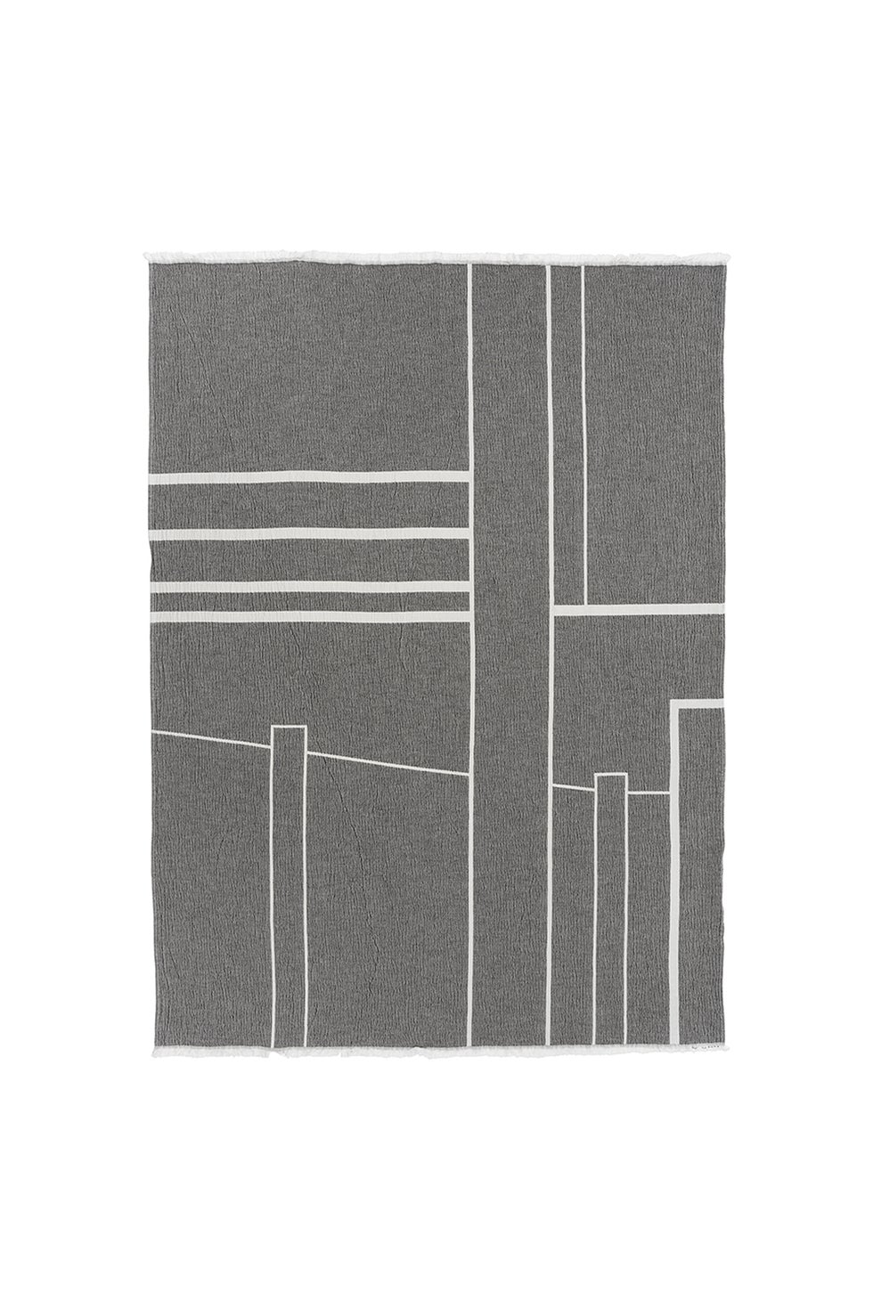 KRISTINA DAM Architecture Throw - Grey/Cream 180*130*