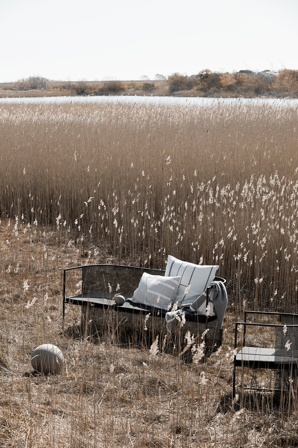 KRISTINA DAM Architecture Throw - Grey/Cream 180*130*