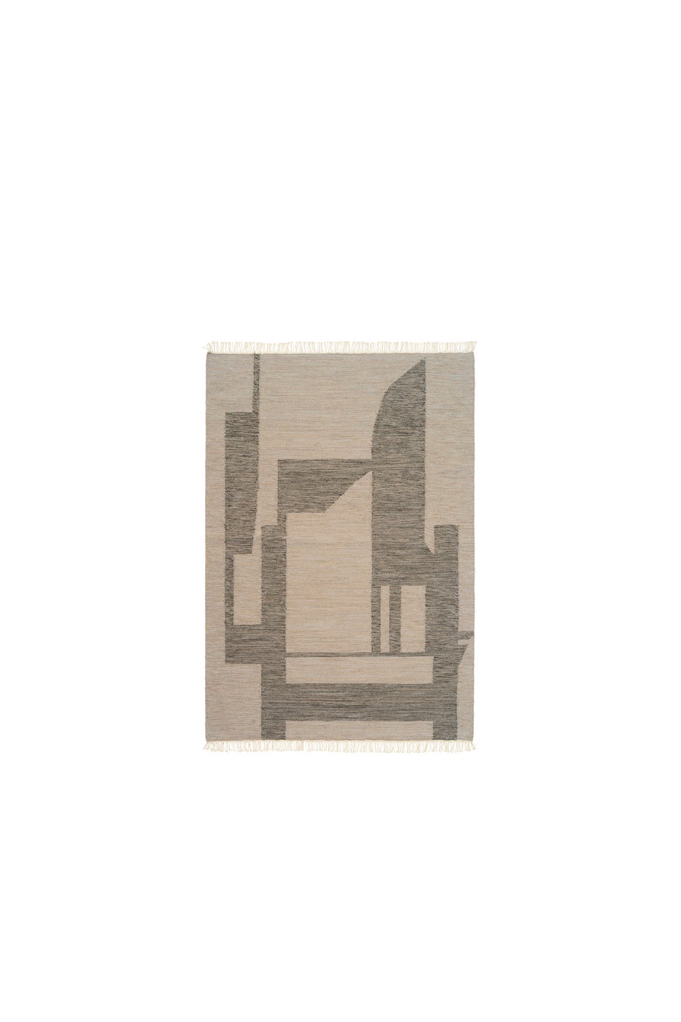 KRISTINA DAM Contemporary Kelim Rug - Off-White/Grey 140*200