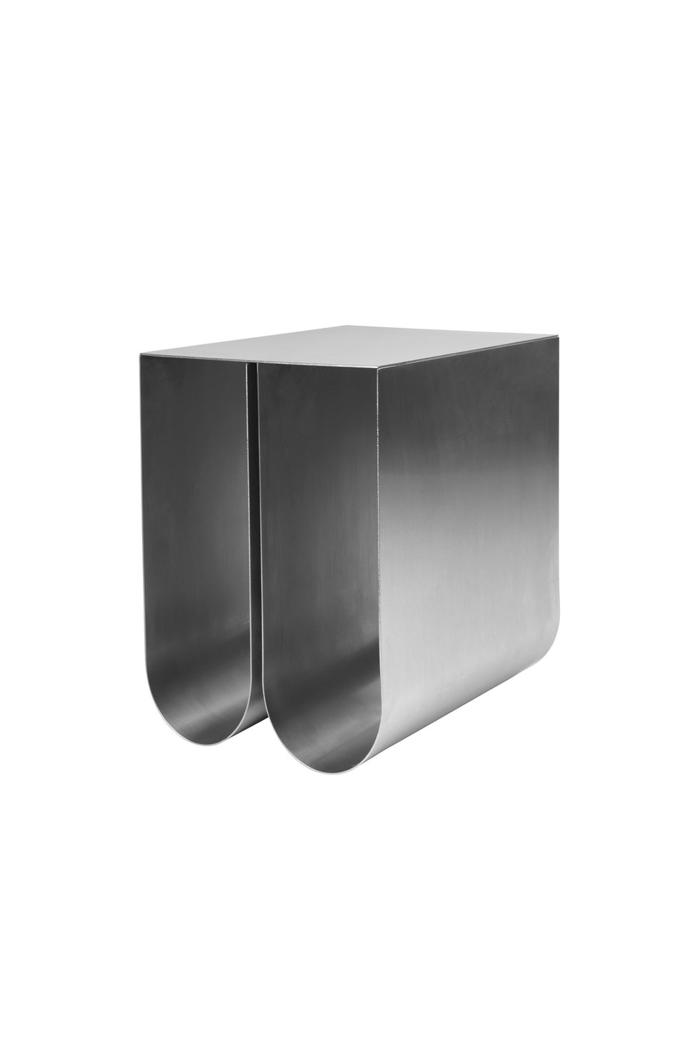 KRISTINA DAM Curved Side Table - Brushed Stainless Steel