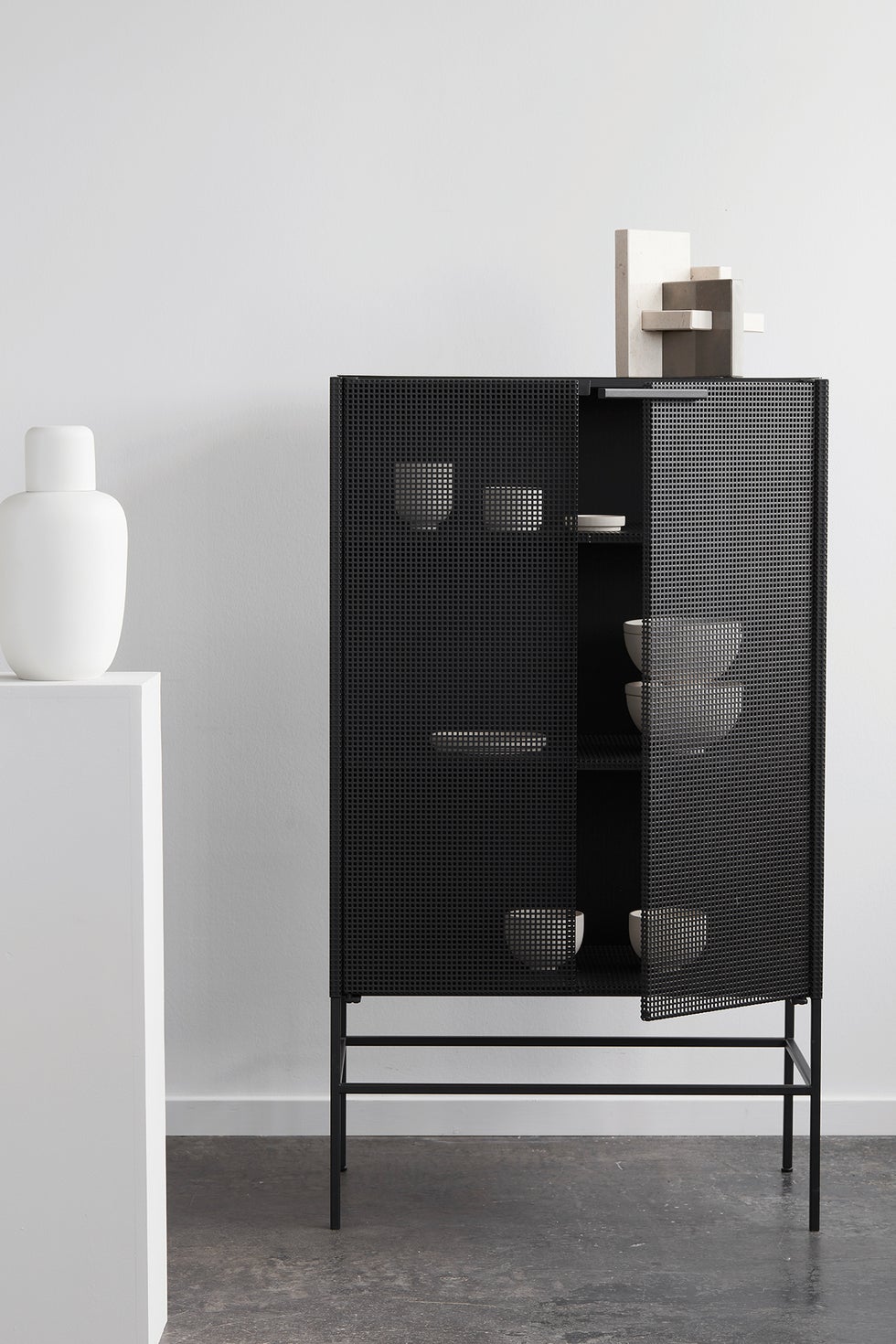 KRISTINA DAM Grid Cabinet - Black Steel