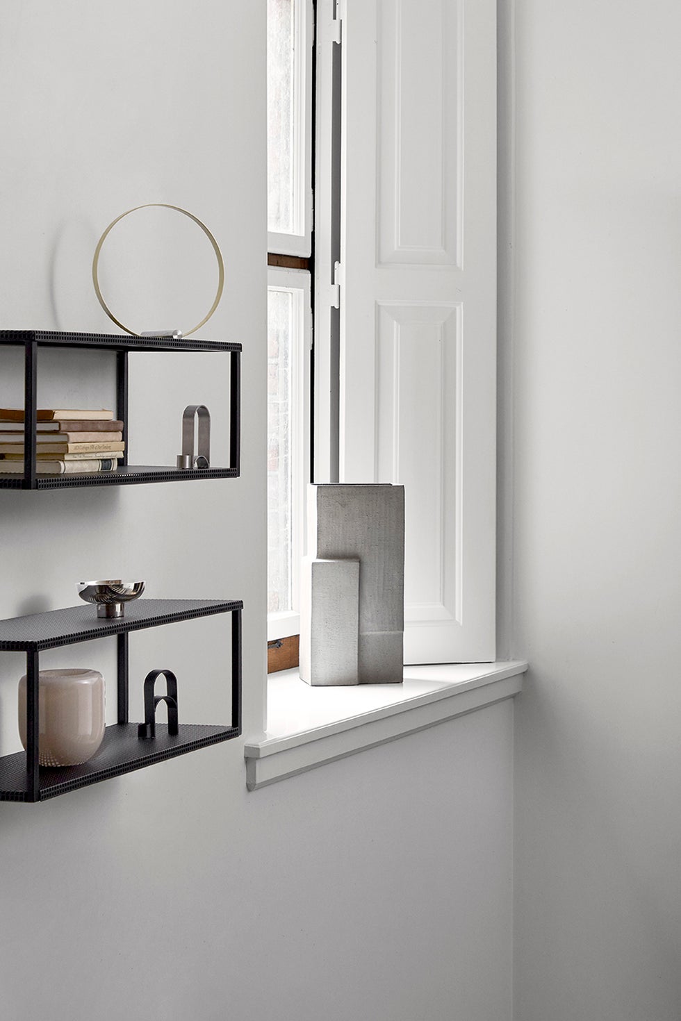 KRISTINA DAM Grid Wall Shelf - Black Steel*