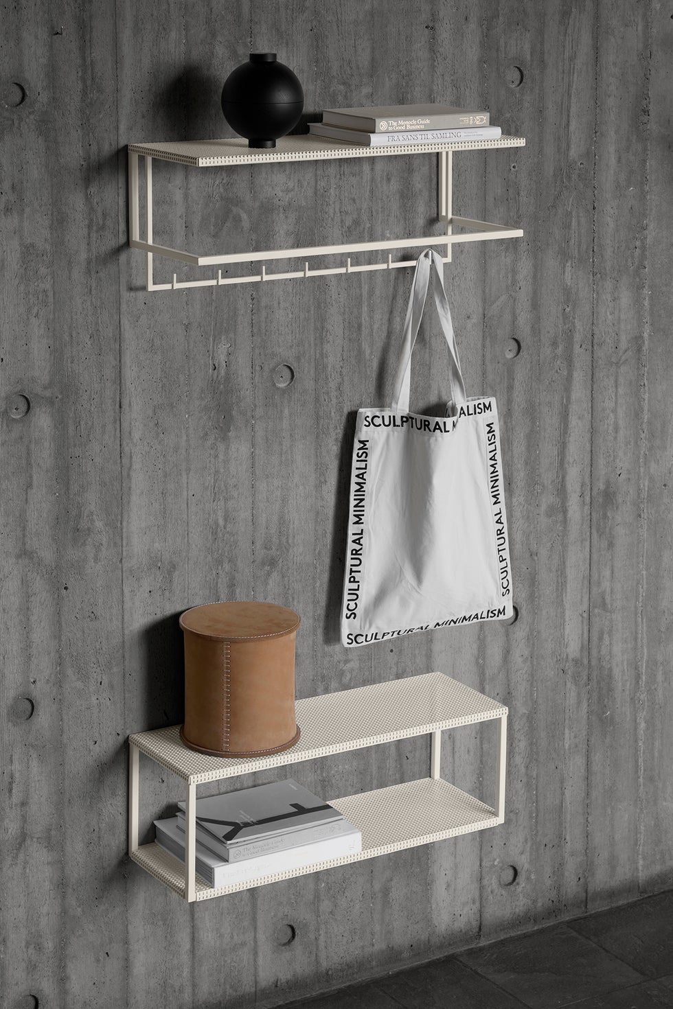 KRISTINA DAM Grid Wall Shelf - Beige Steel*