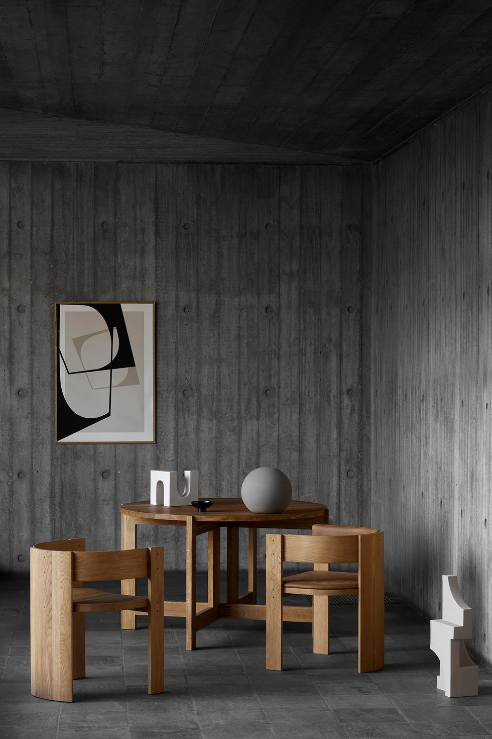 KRISTINA DAM Collector Dining Chair w/Leather - Lacquered Oak