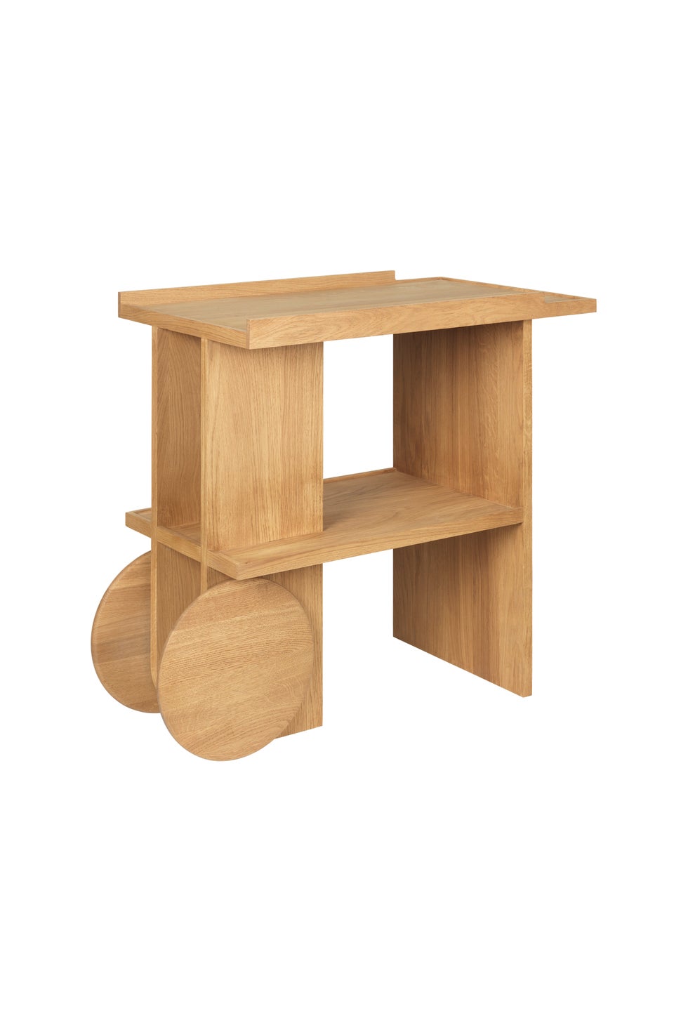 KRISTINA DAM Axis Side Table/Trolley - Natural Oak