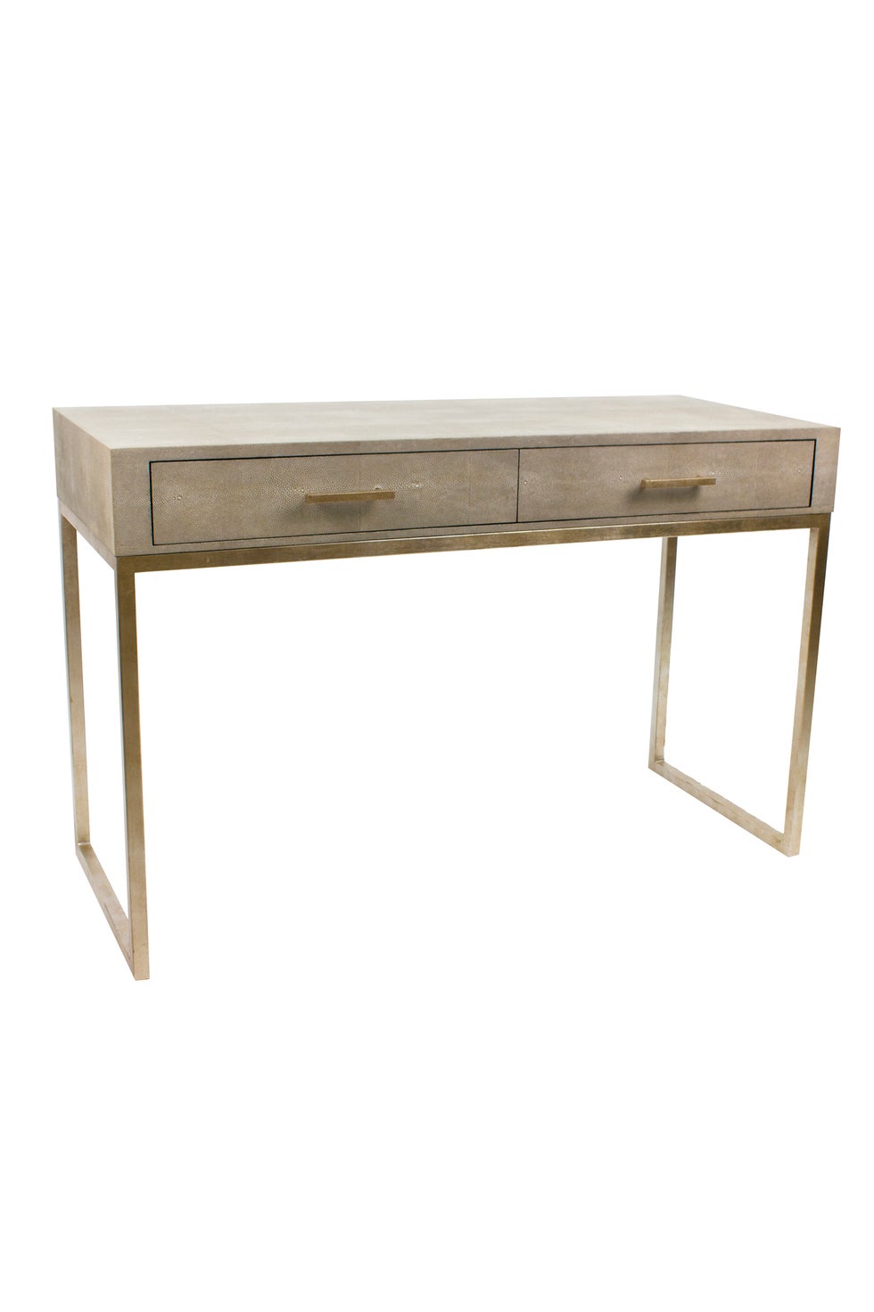 CLARENCE Console/Desk  w/2 Drawers - Taupe Shagreen