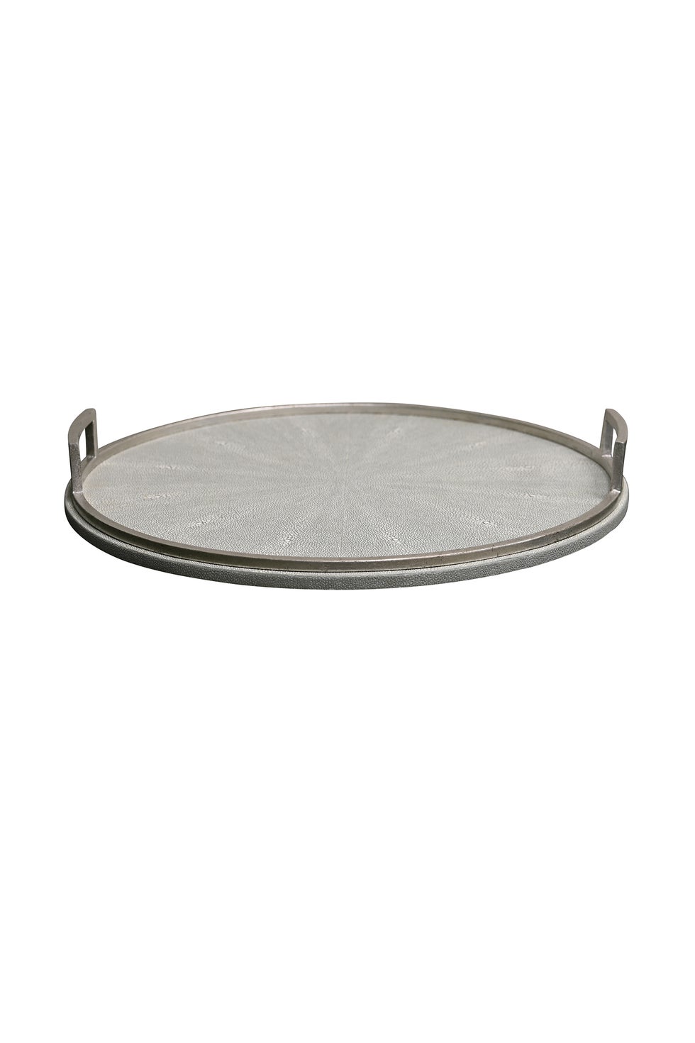CLARENCE Sedgwick Round Tray - Dove Shagreen