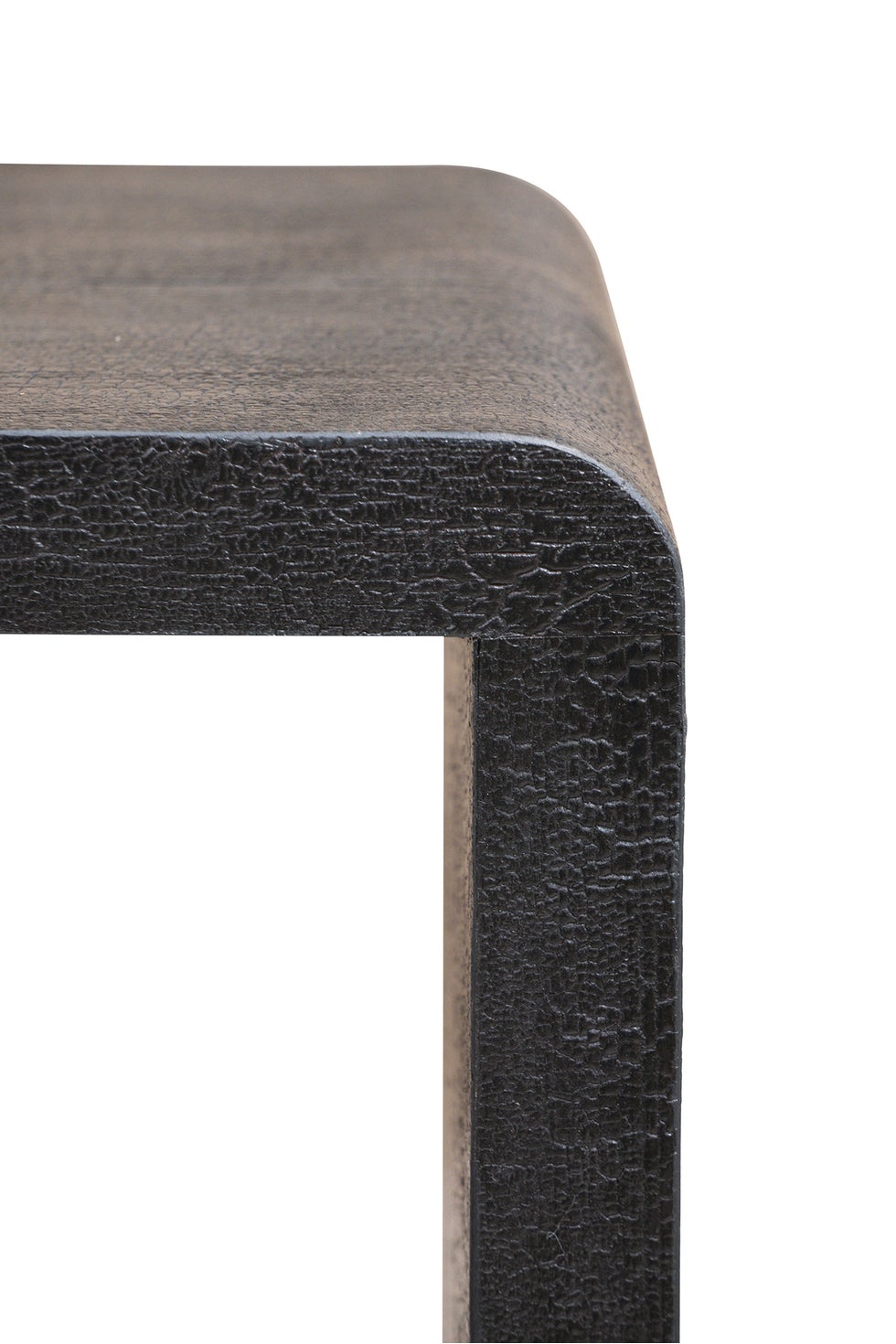 CLARENCE Waterfall Console - Matt Black Burnt Wood