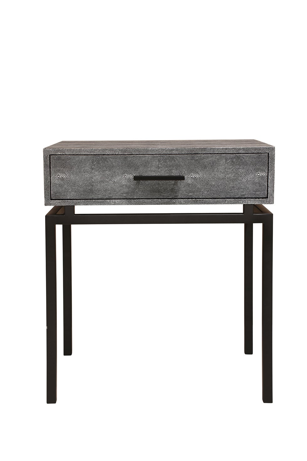 CLARENCE Gaines Bedside w/1 Drawer - Charcoal Shagreen