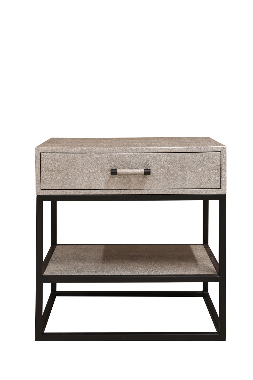 CLARENCE Irving Bedside w/1 Drawer - Pewter Shagreen*