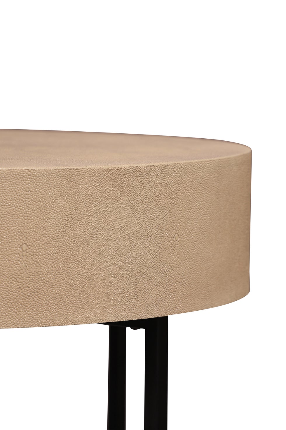 CLARENCE Enola Round Side Table - Antique Ivory Shagreen