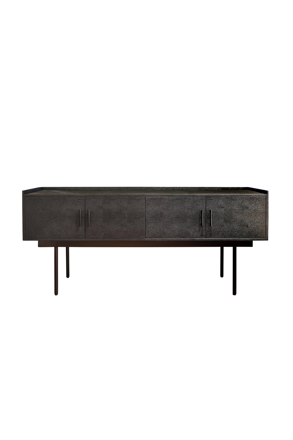 CLARENCE Bennett Side Board - Black Shagreen/Linen