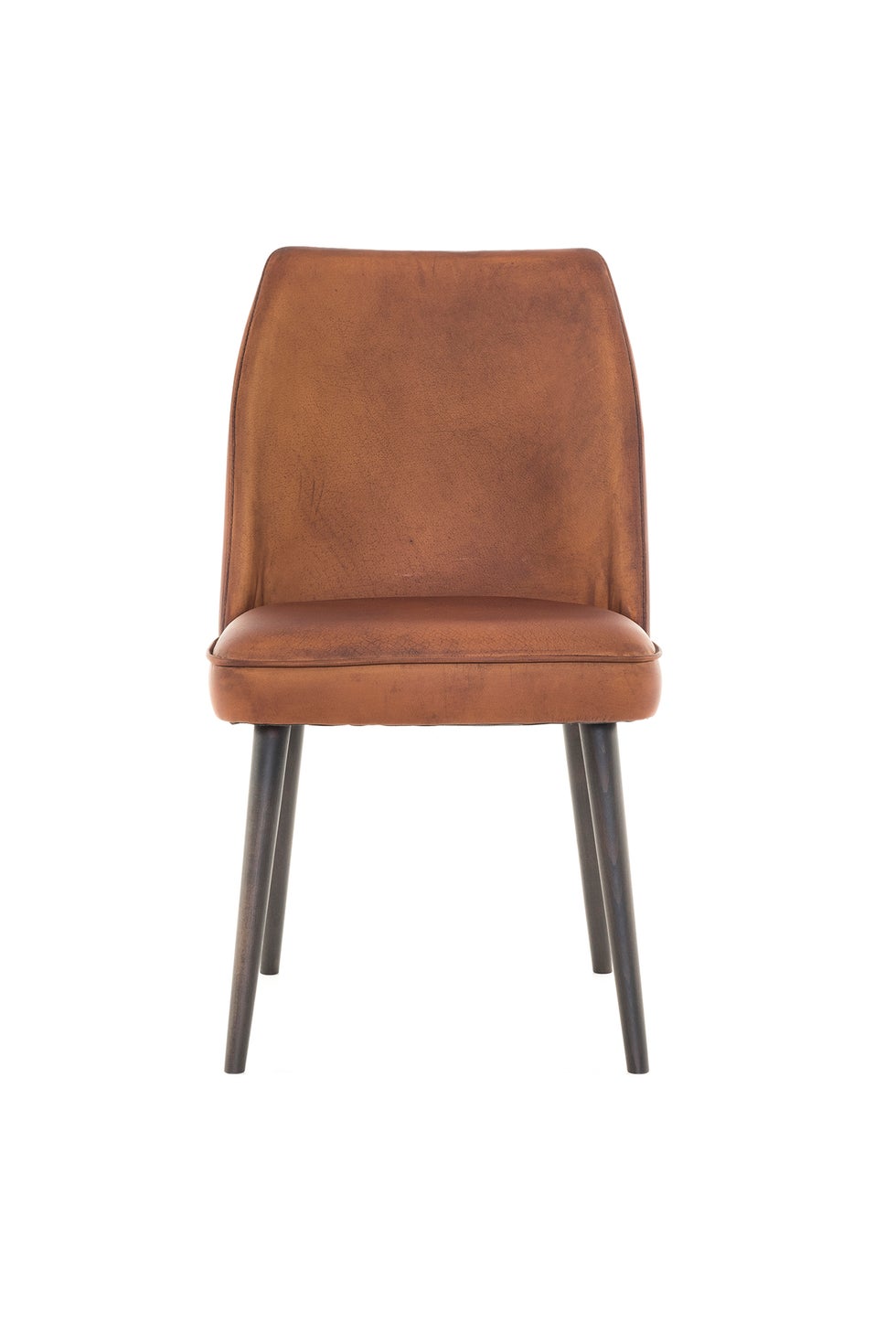 PURE Jacky Leather Dining Chair - Matt Light Brown / Carbon Legs