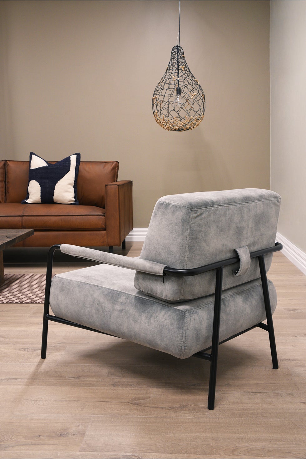 PURE Sinclair Velvet Chair - Steel Grey / Black Legs*